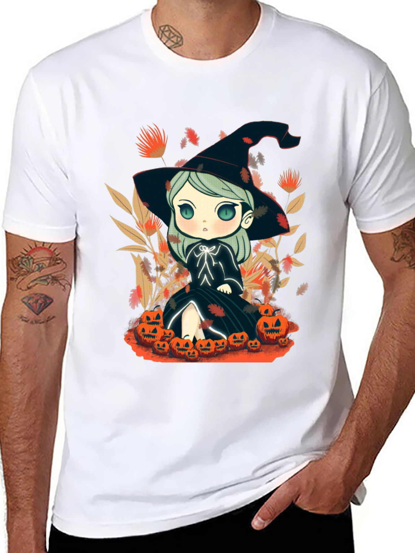 Cute Witch Chibi Halloween T-Shirt