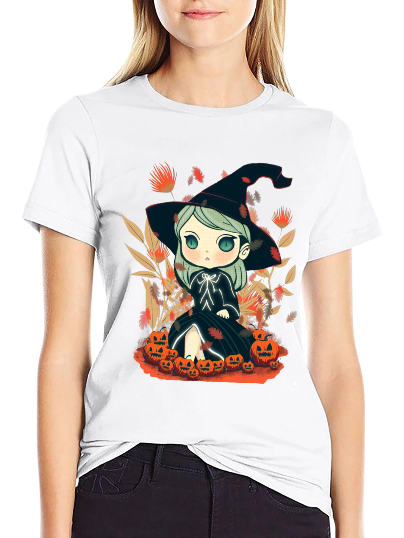 Cute Witch Chibi Halloween T-Shirt