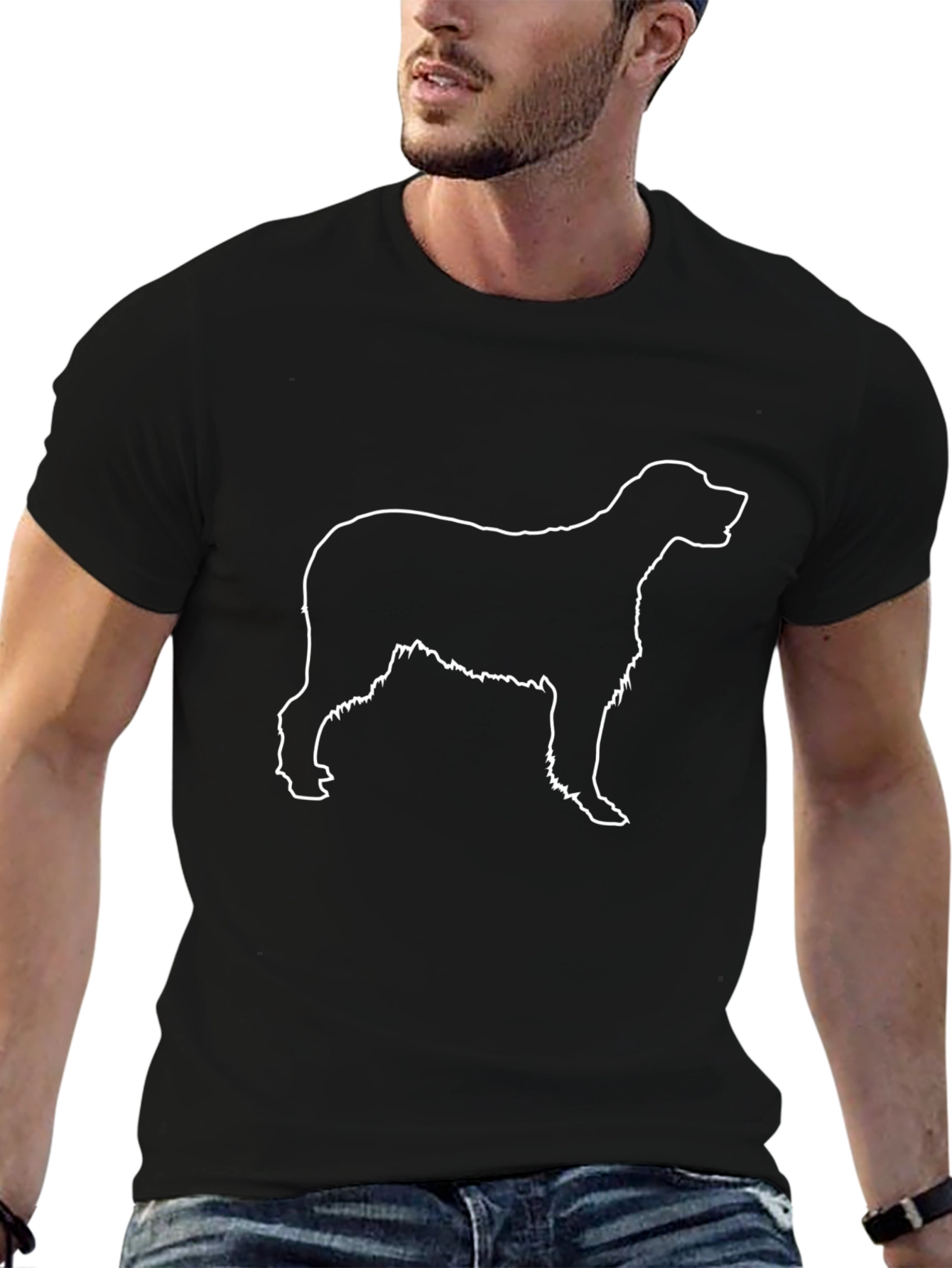 Dog Outline Black T-Shirt