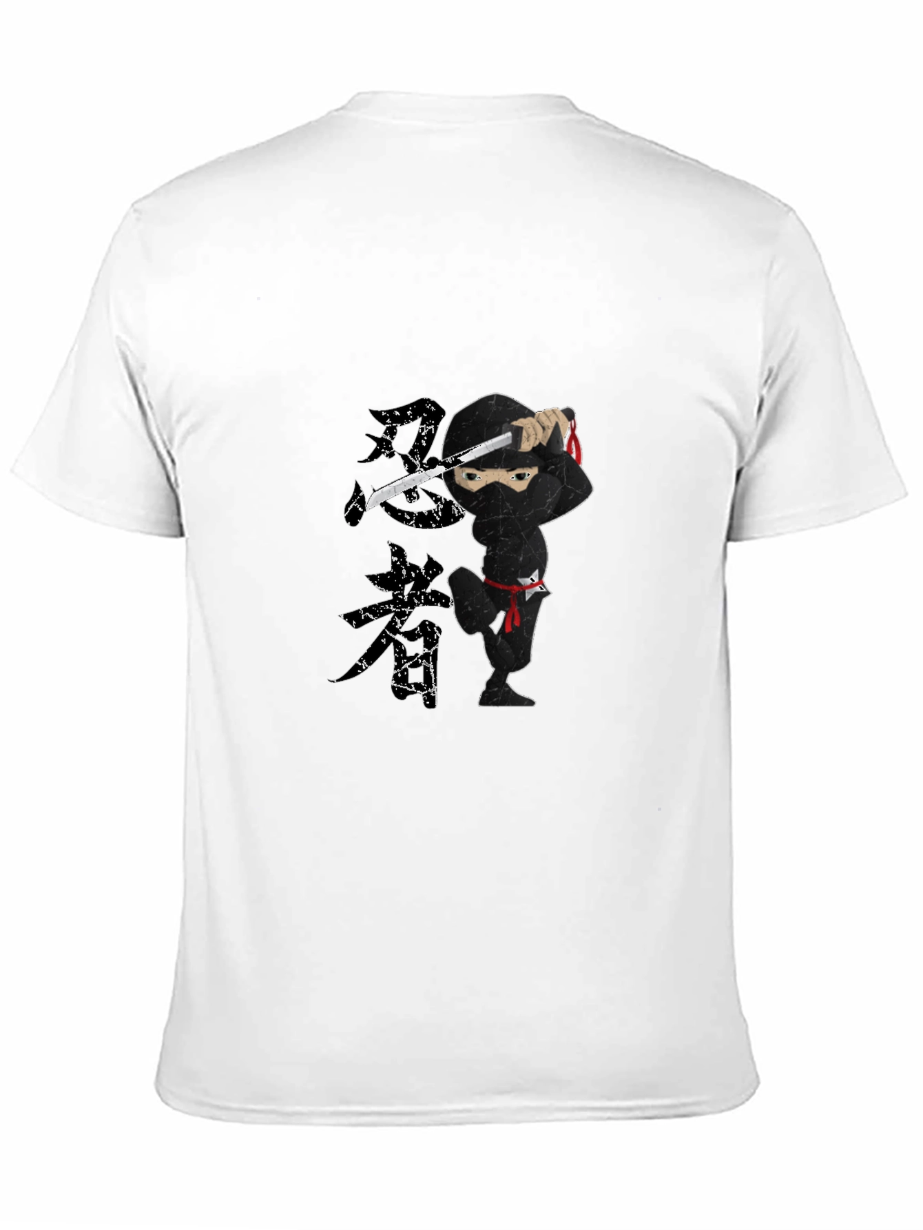 Ninja Graphic Print Black T-Shirt