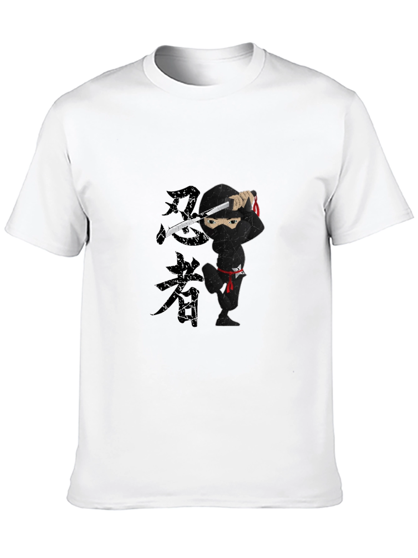 Ninja Graphic Print Black T-Shirt
