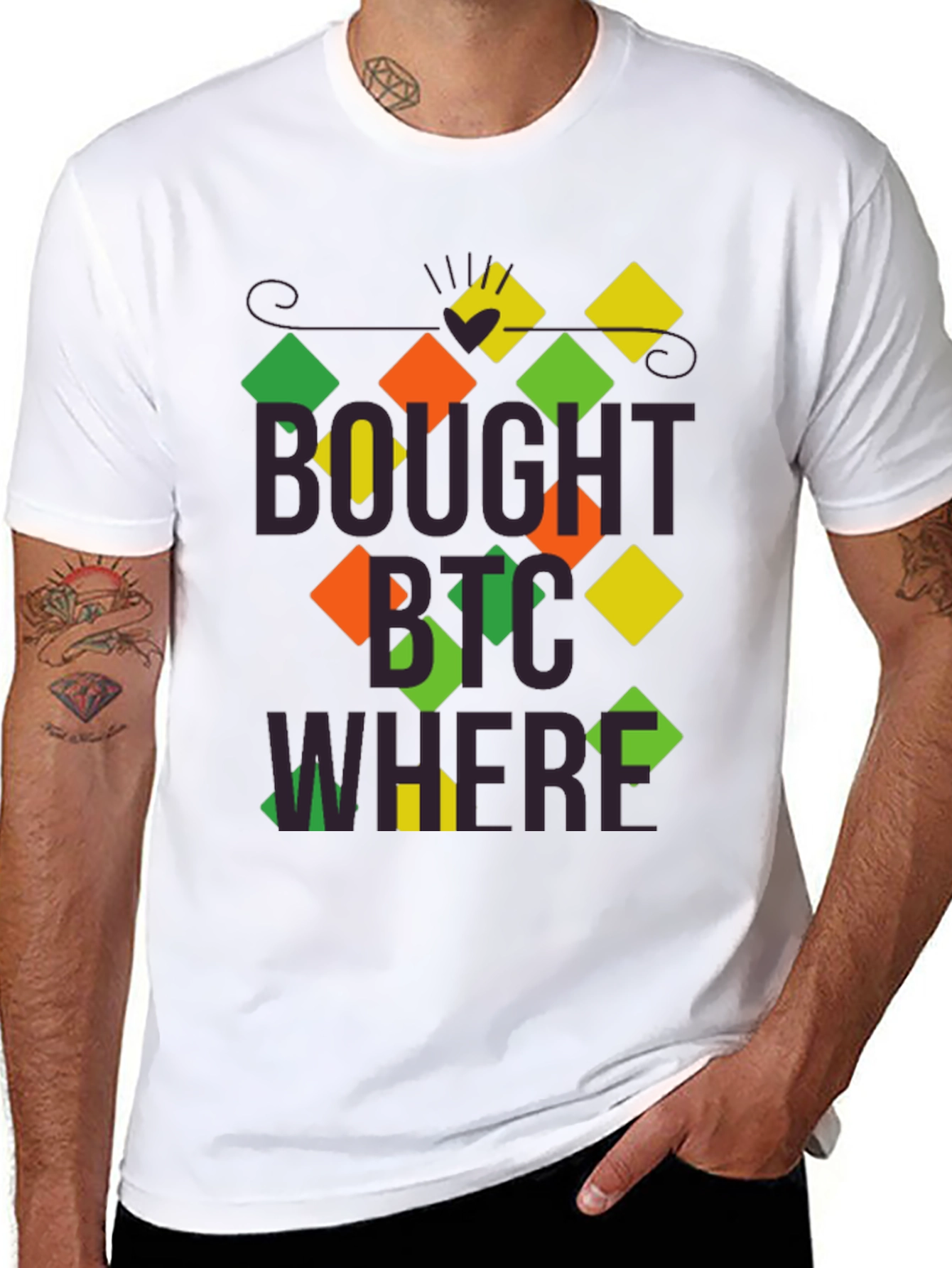 BTC Crypto T-Shirt - Bought Bitcoin Where Design