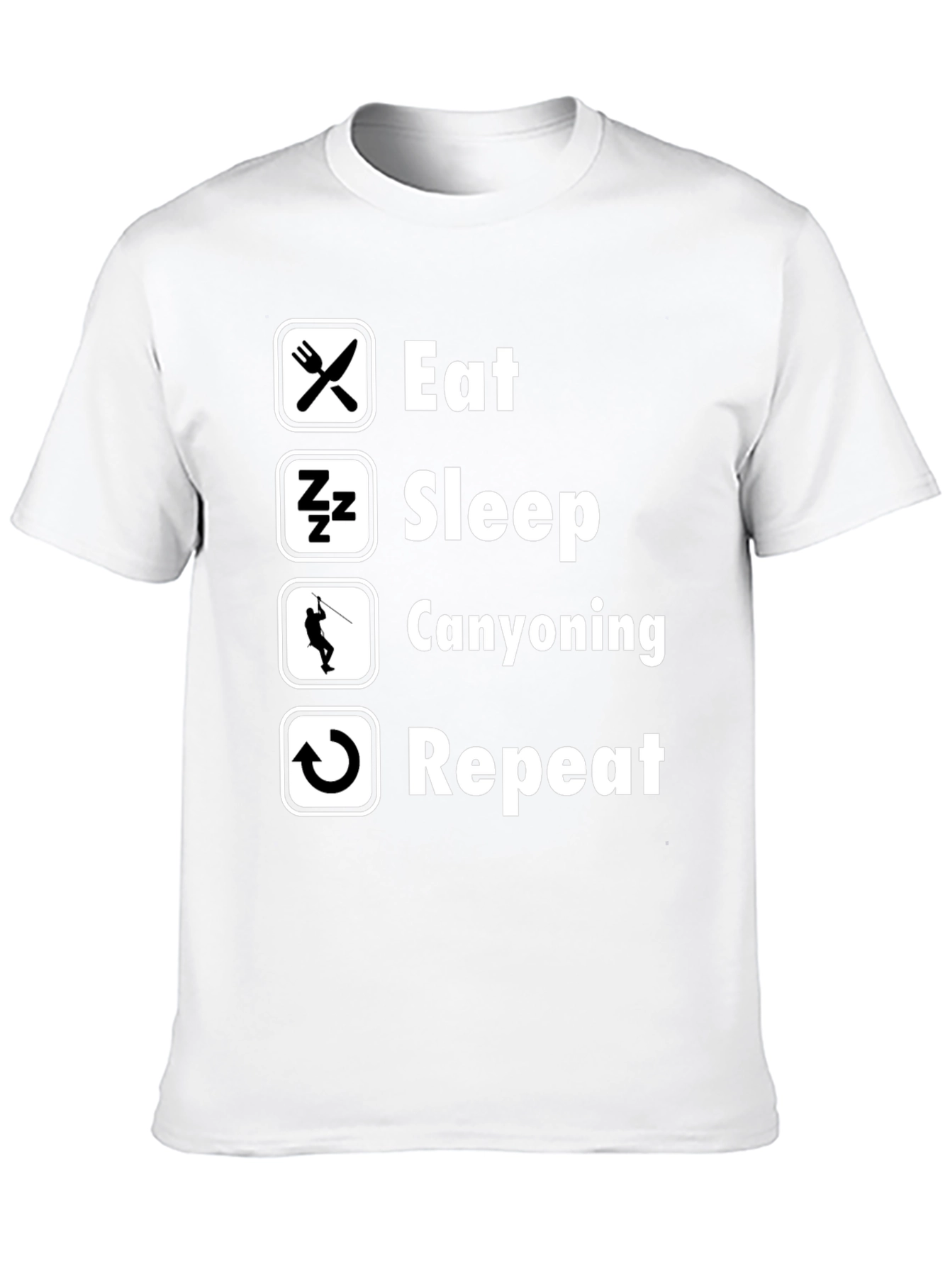 Eat Sleep Canyoning Repeat Black T-Shirt