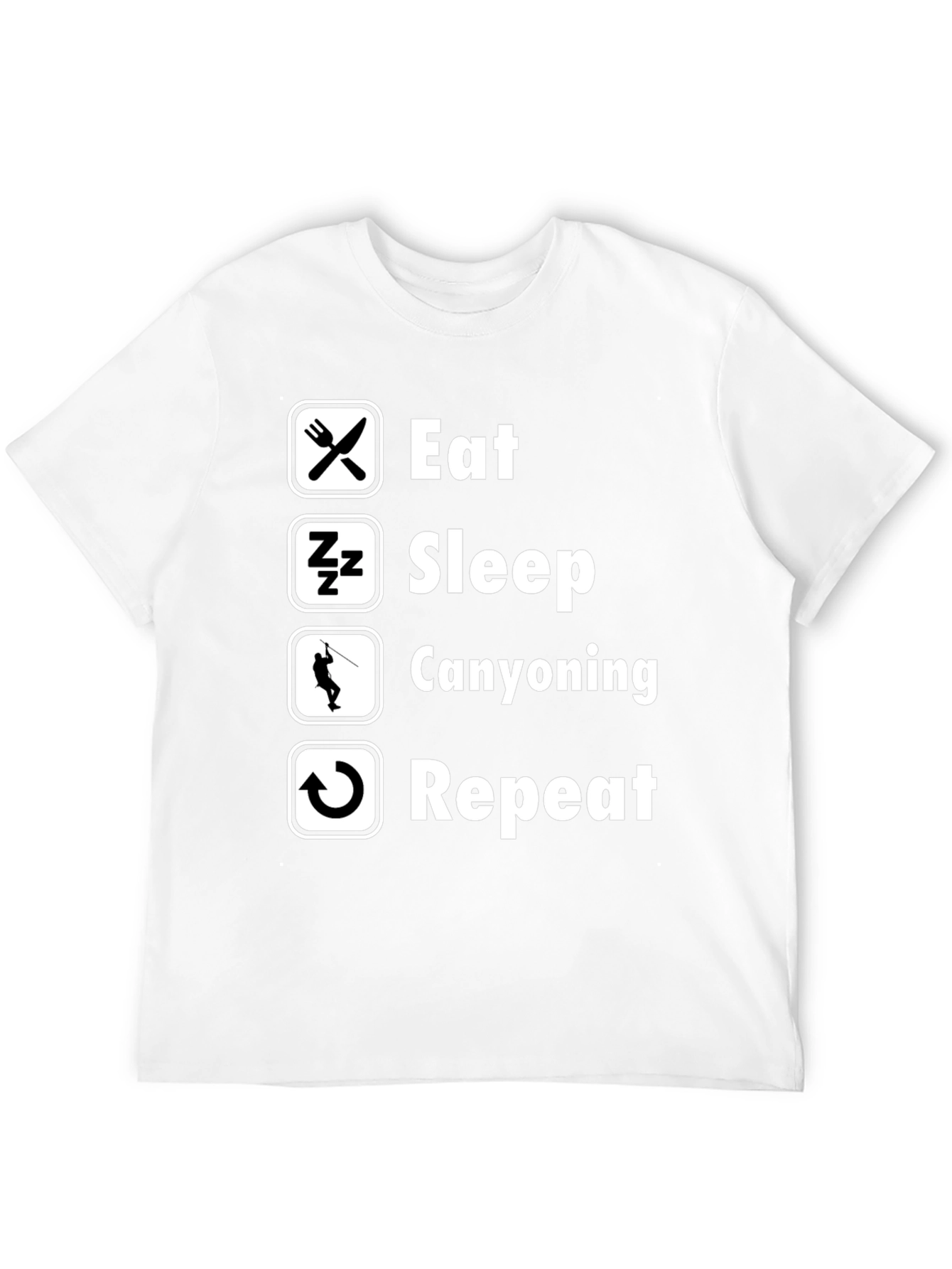 Eat Sleep Canyoning Repeat Black T-Shirt