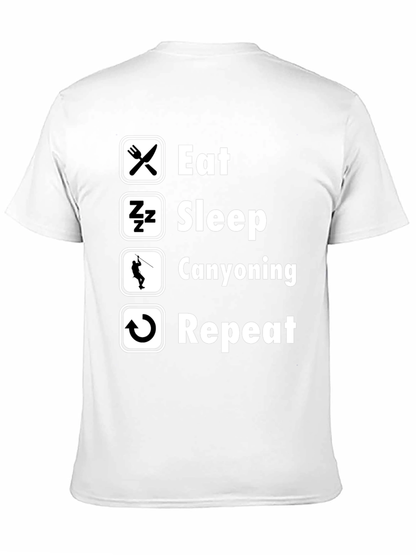 Eat Sleep Canyoning Repeat Black T-Shirt