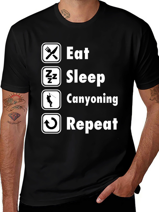 Eat Sleep Canyoning Repeat Black T-Shirt