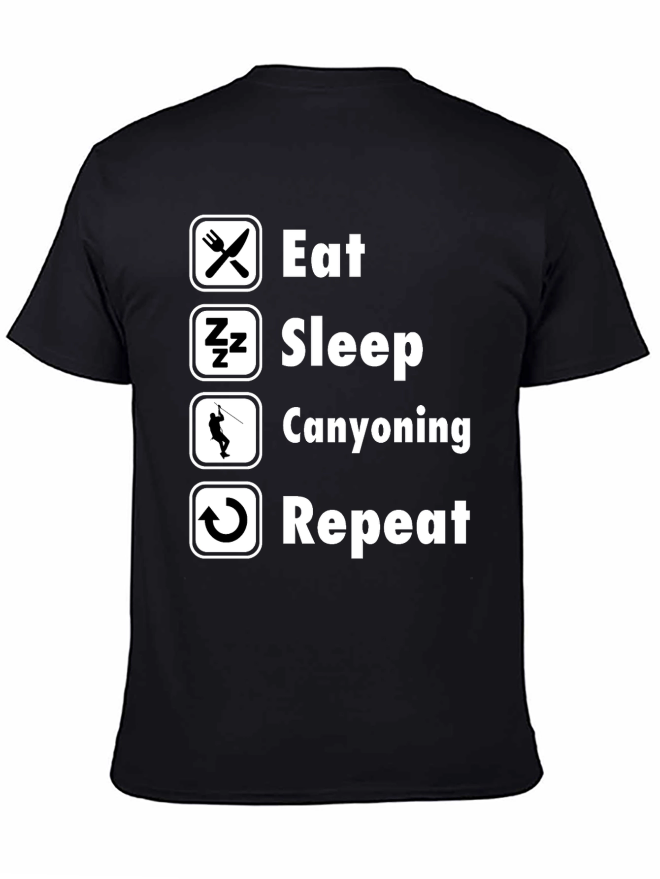 Eat Sleep Canyoning Repeat Black T-Shirt