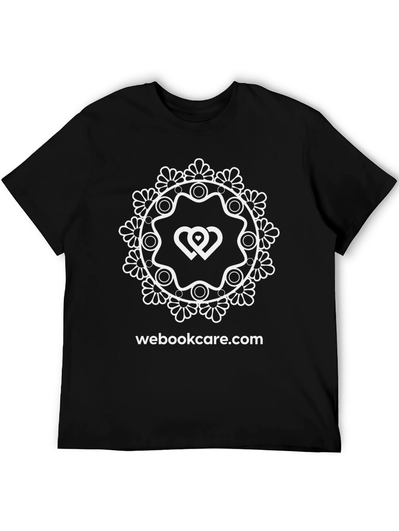 Stylish Black T-Shirt with Heart Mandala Graphic