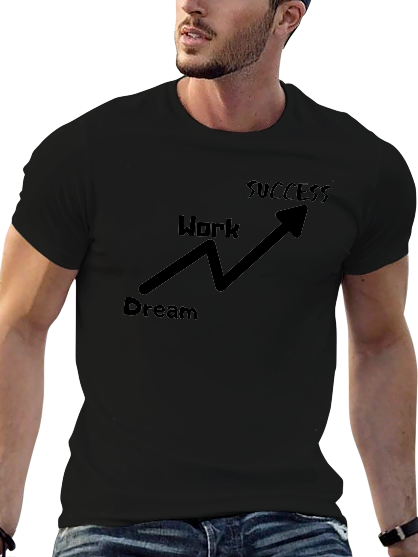 Dream Work Success Black Graphic Tee