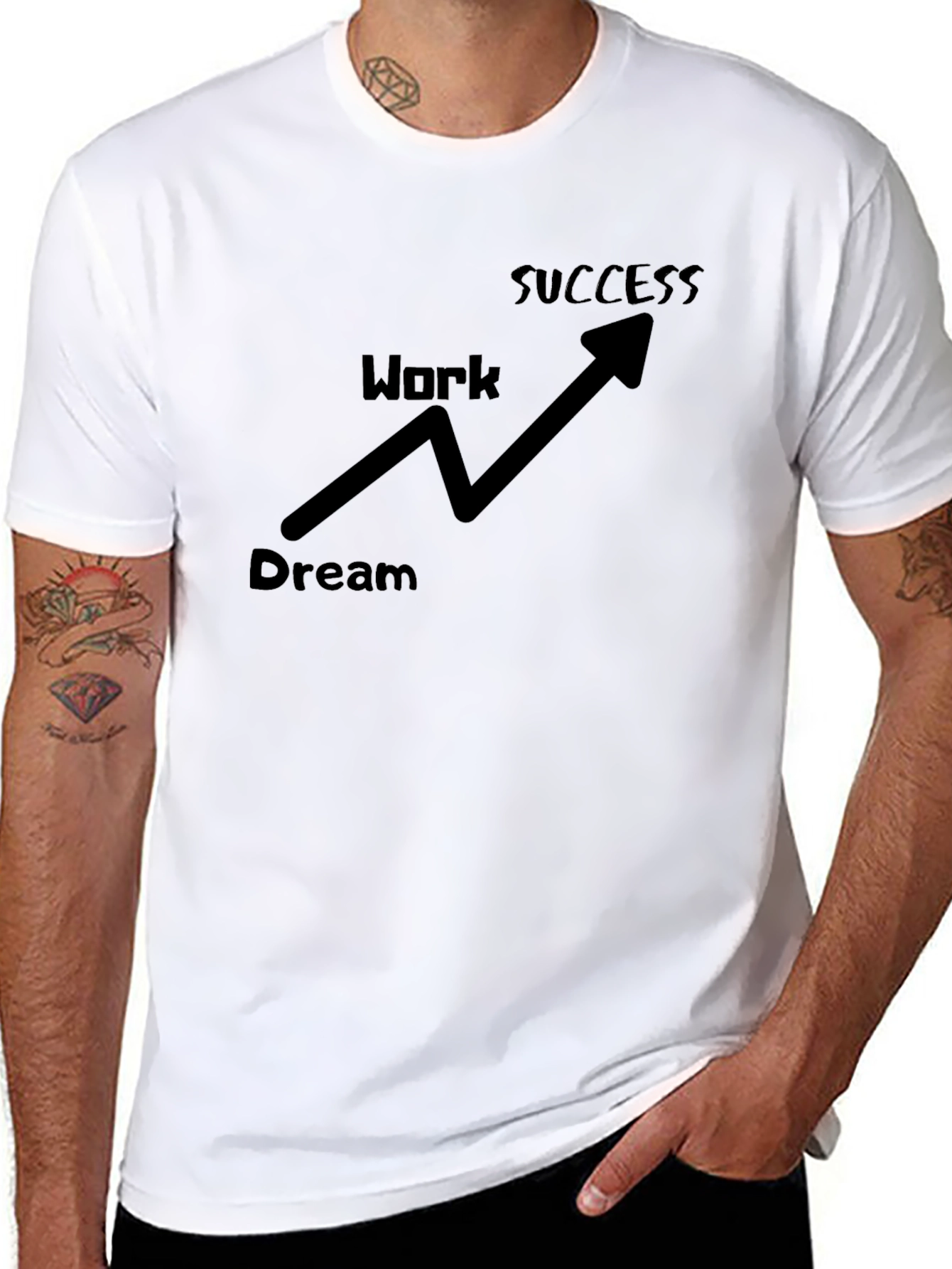 Dream Work Success Black Graphic Tee