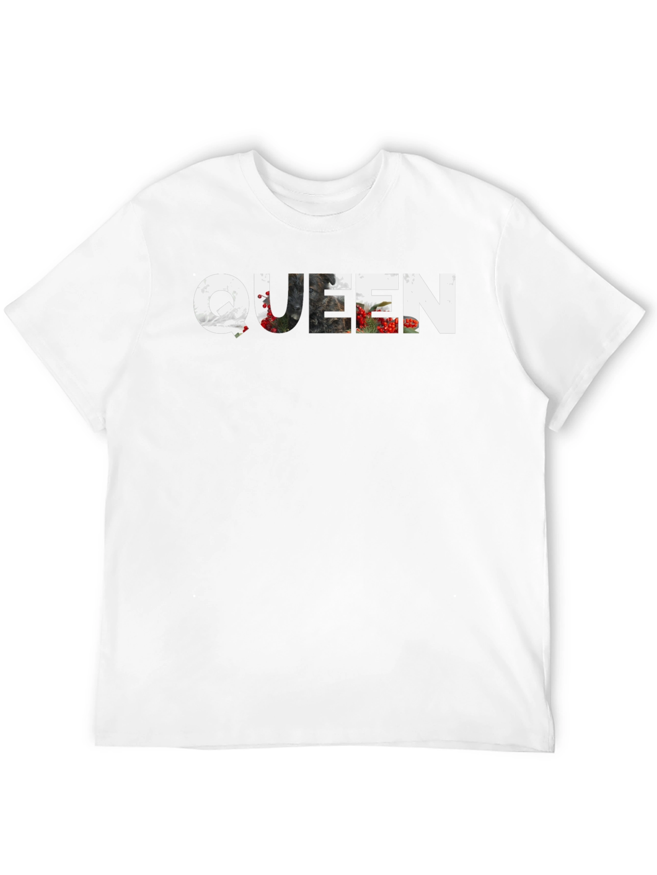 Queen Nature Graphic Print Black T-Shirt