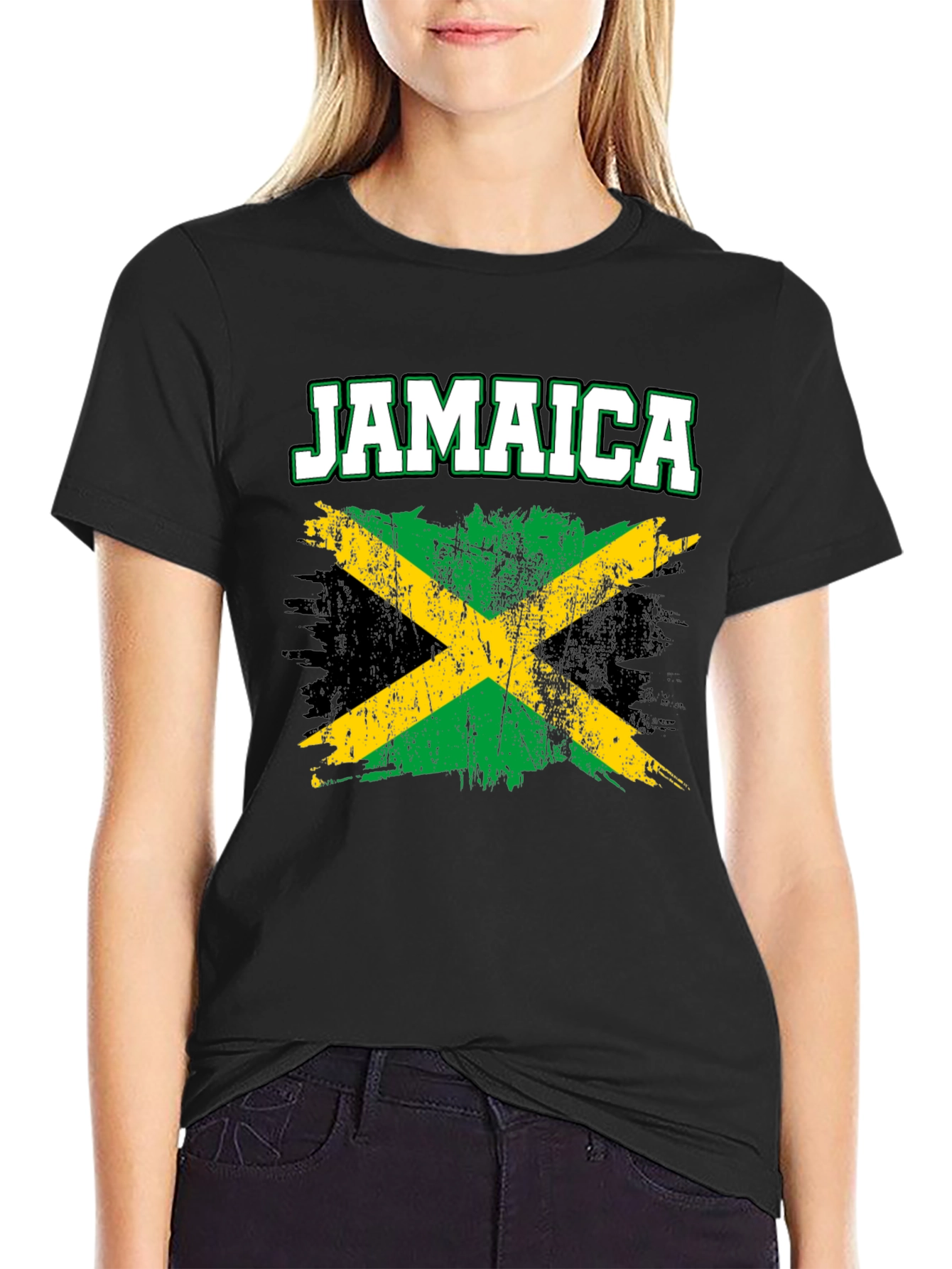 Jamaica Flag T-Shirt - Distressed Style