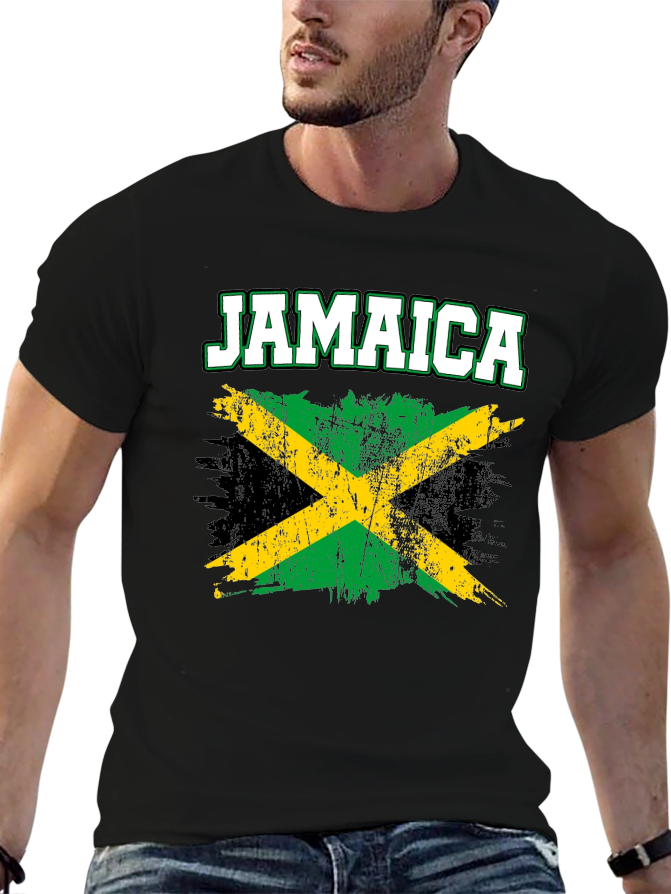 Jamaica Flag T-Shirt - Distressed Style