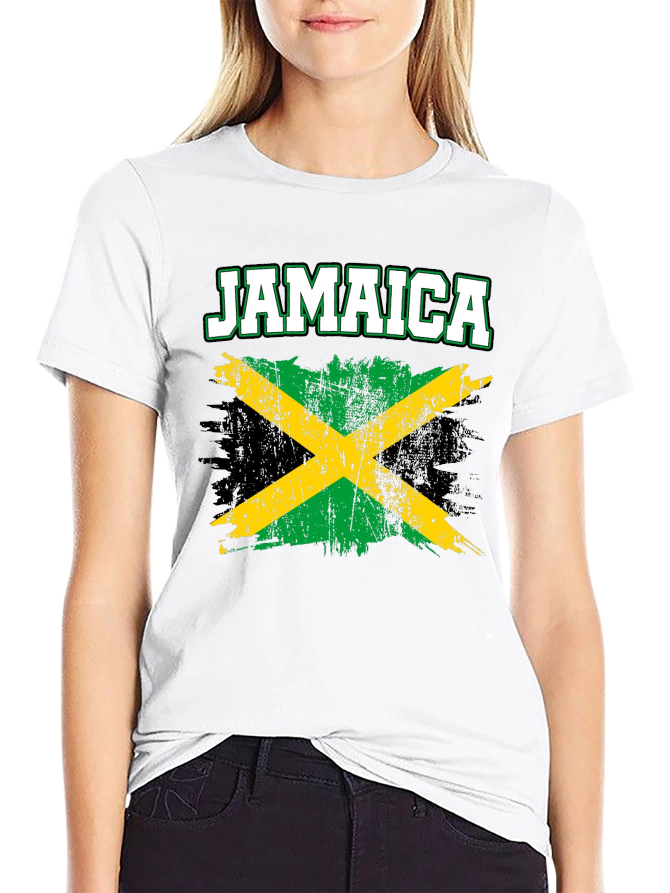 Jamaica Flag T-Shirt - Distressed Style