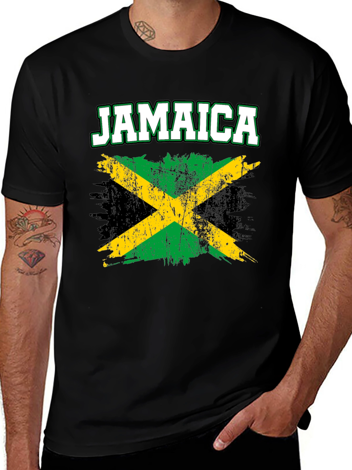 Jamaica Flag T-Shirt - Distressed Style