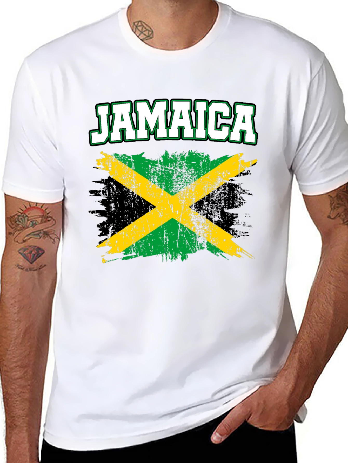Jamaica Flag T-Shirt - Distressed Style