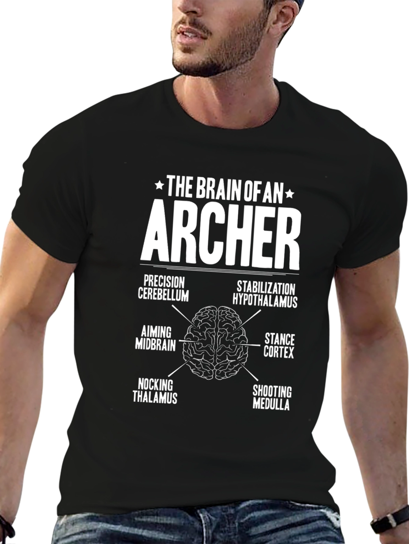 Archer Brain T-Shirt Funny Archery Gift Tee