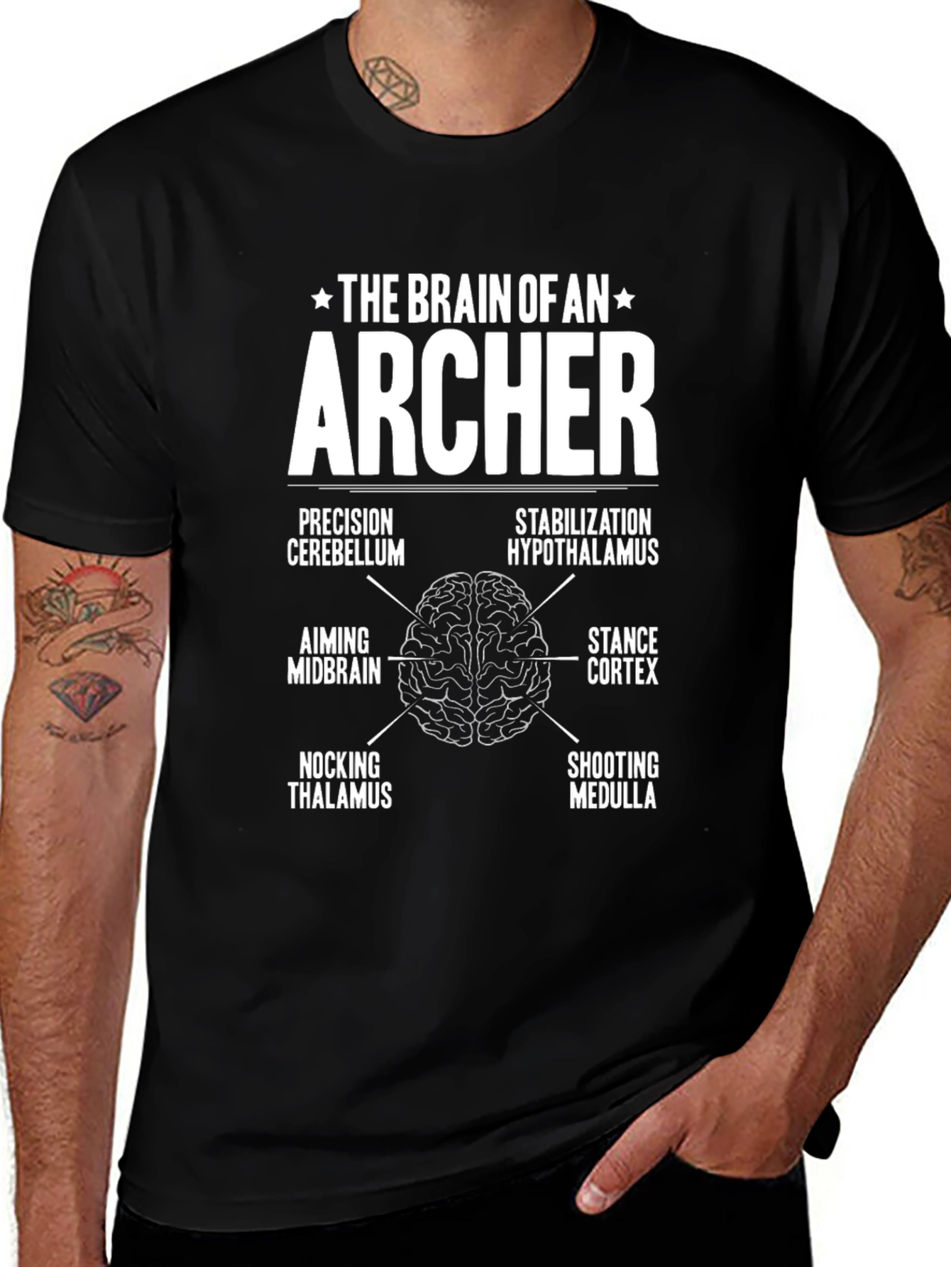 Archer Brain T-Shirt Funny Archery Gift Tee