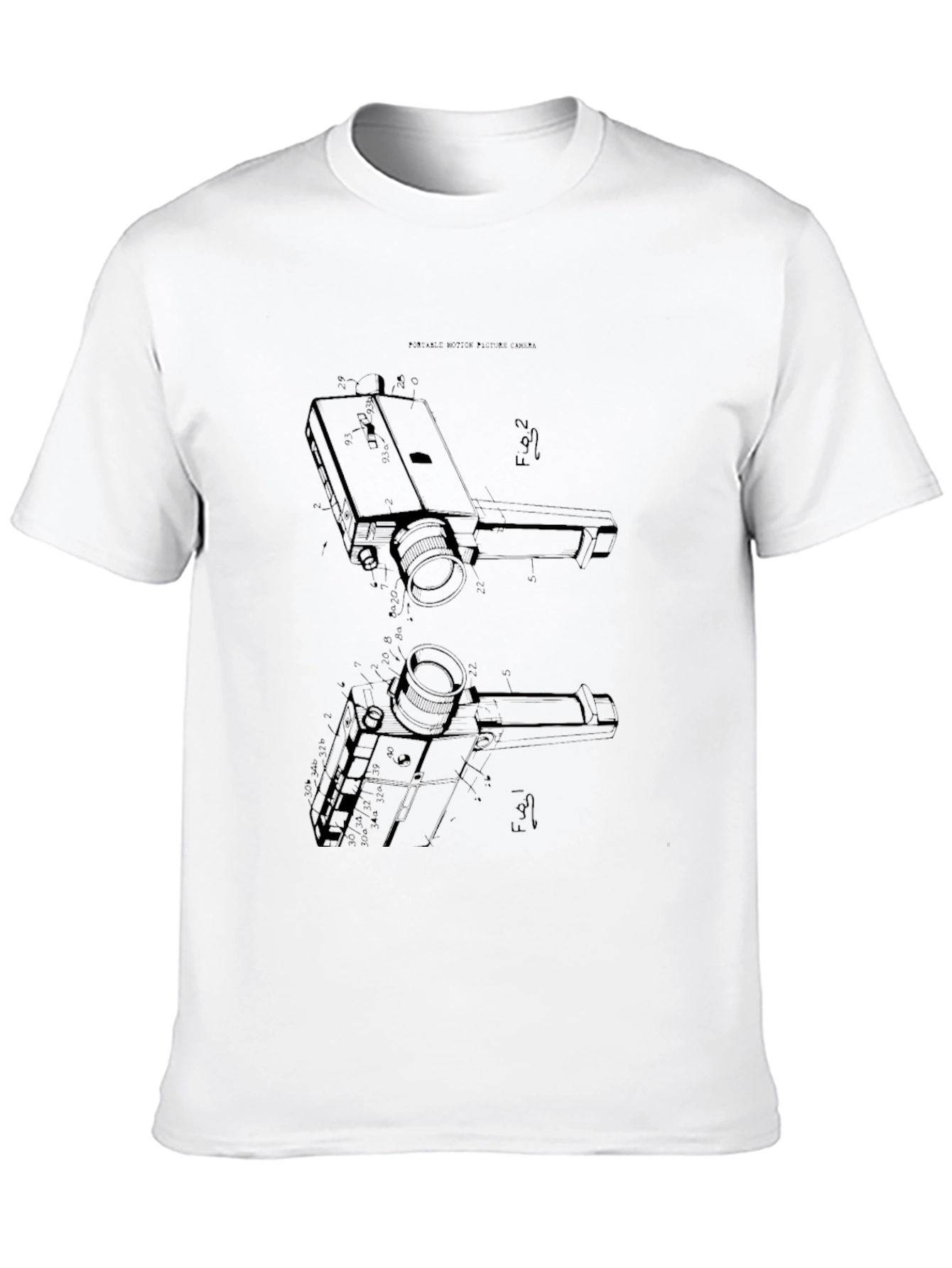 Retro Camera Print T-Shirt - Black