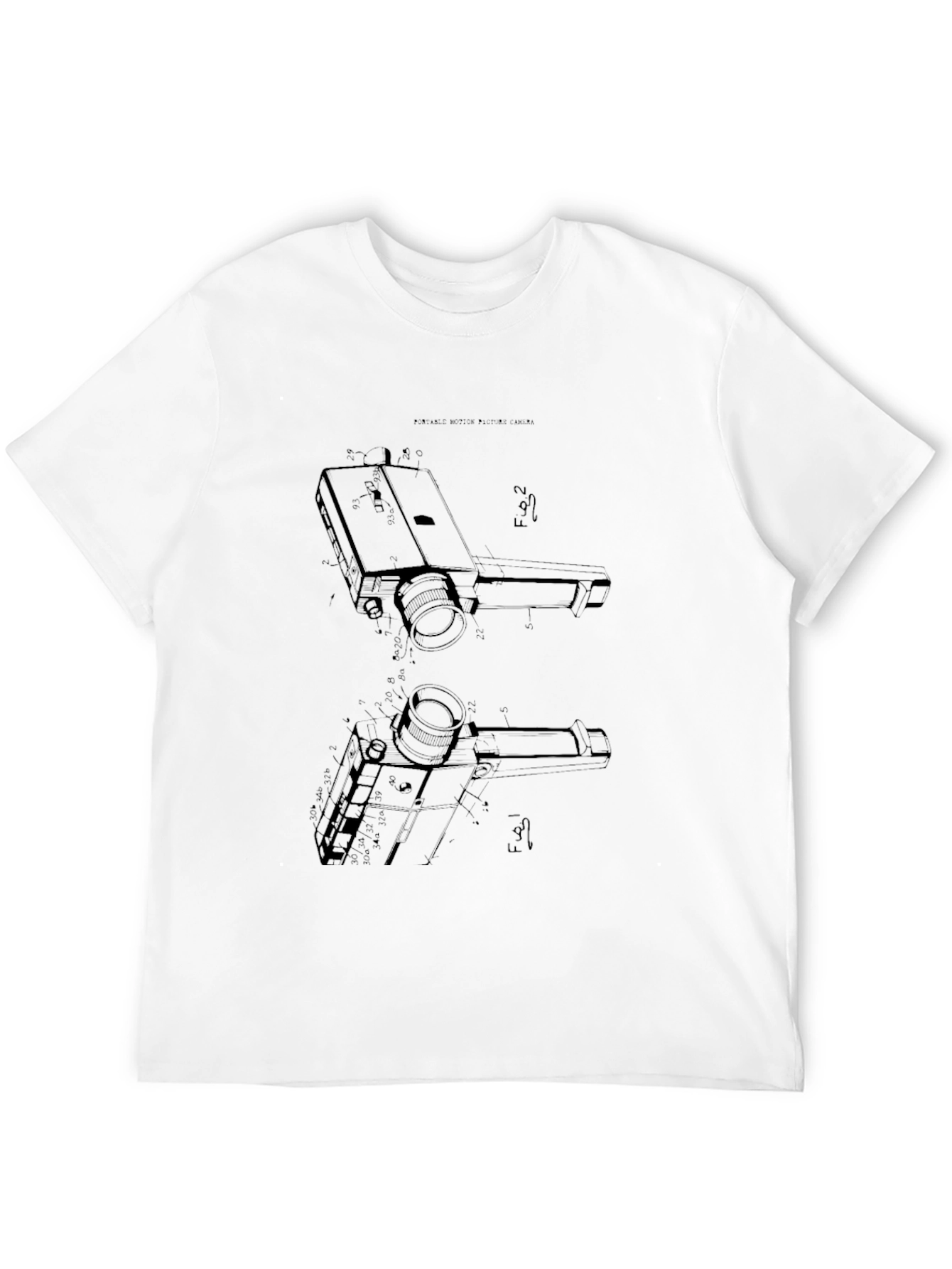 Retro Camera Print T-Shirt - Black