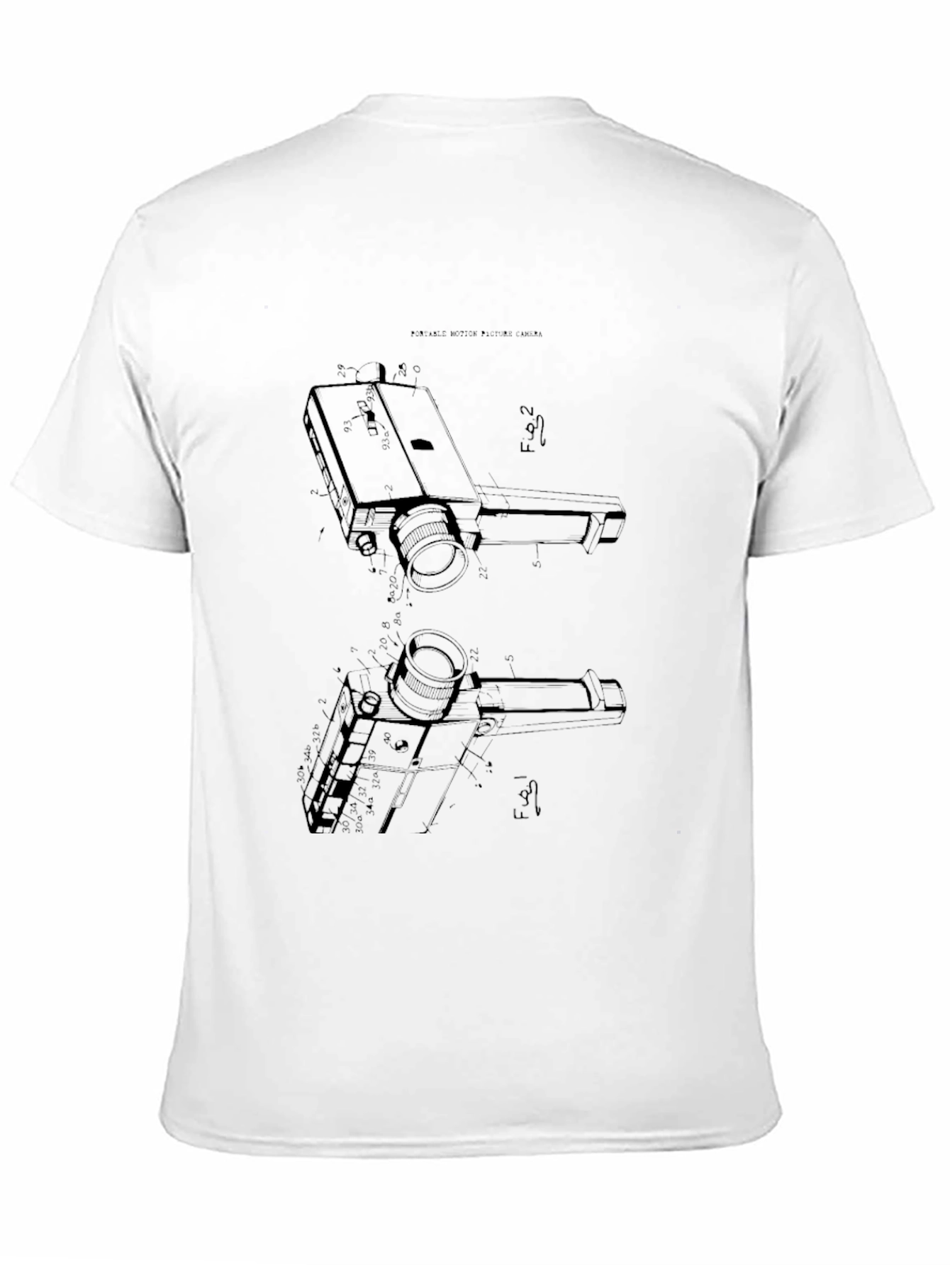 Retro Camera Print T-Shirt - Black