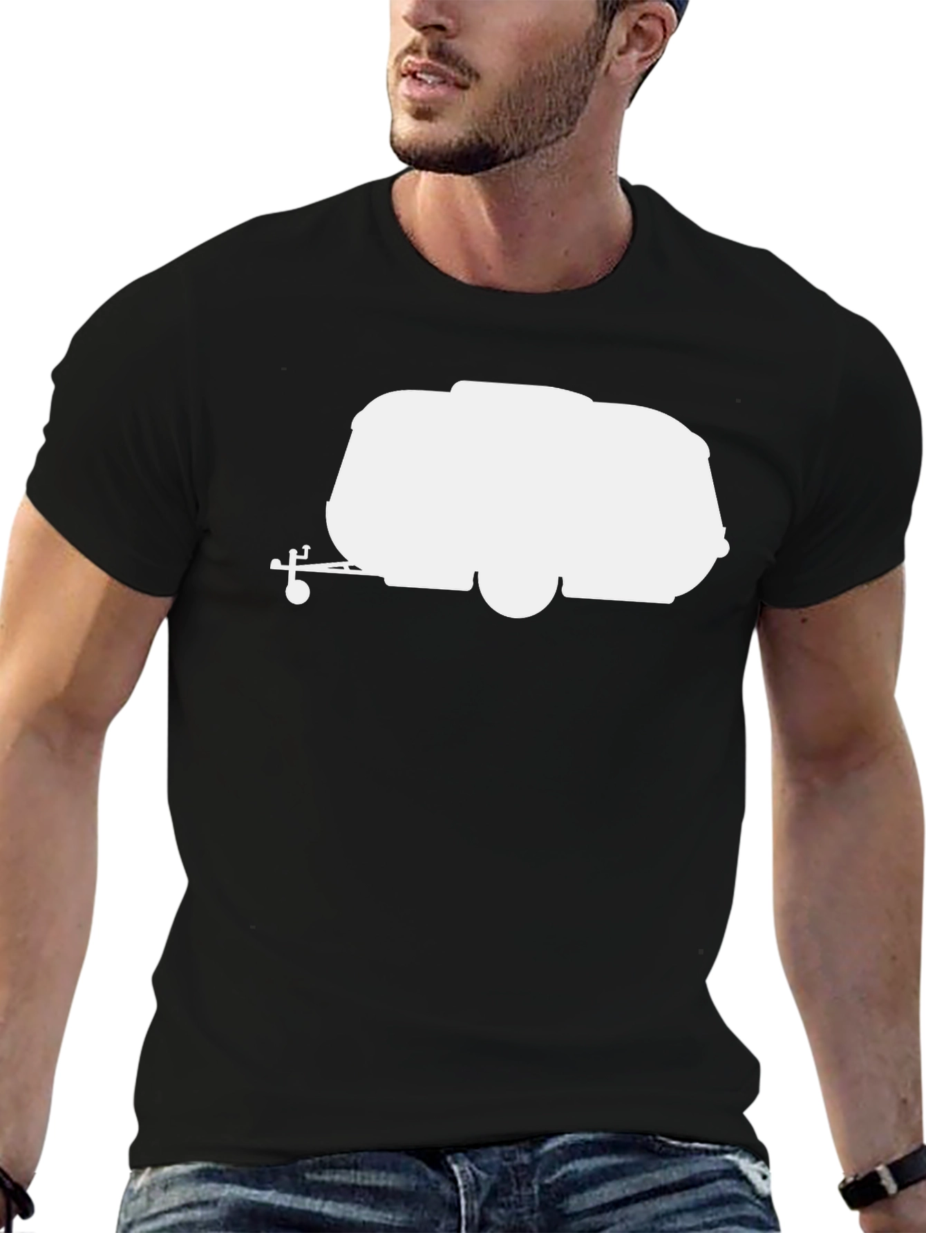 Camping Trailer Graphic Tee - Black