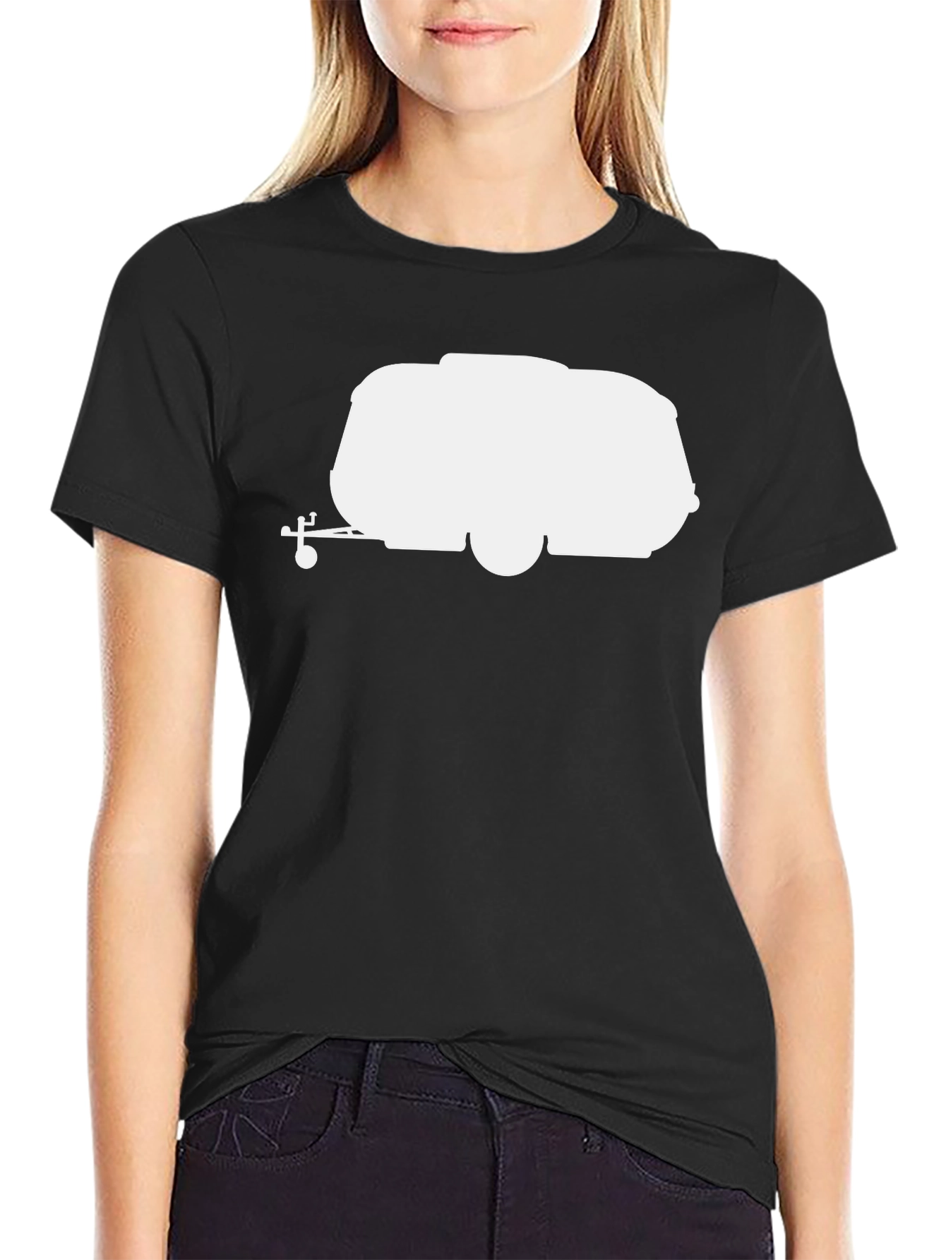 Camping Trailer Graphic Tee - Black