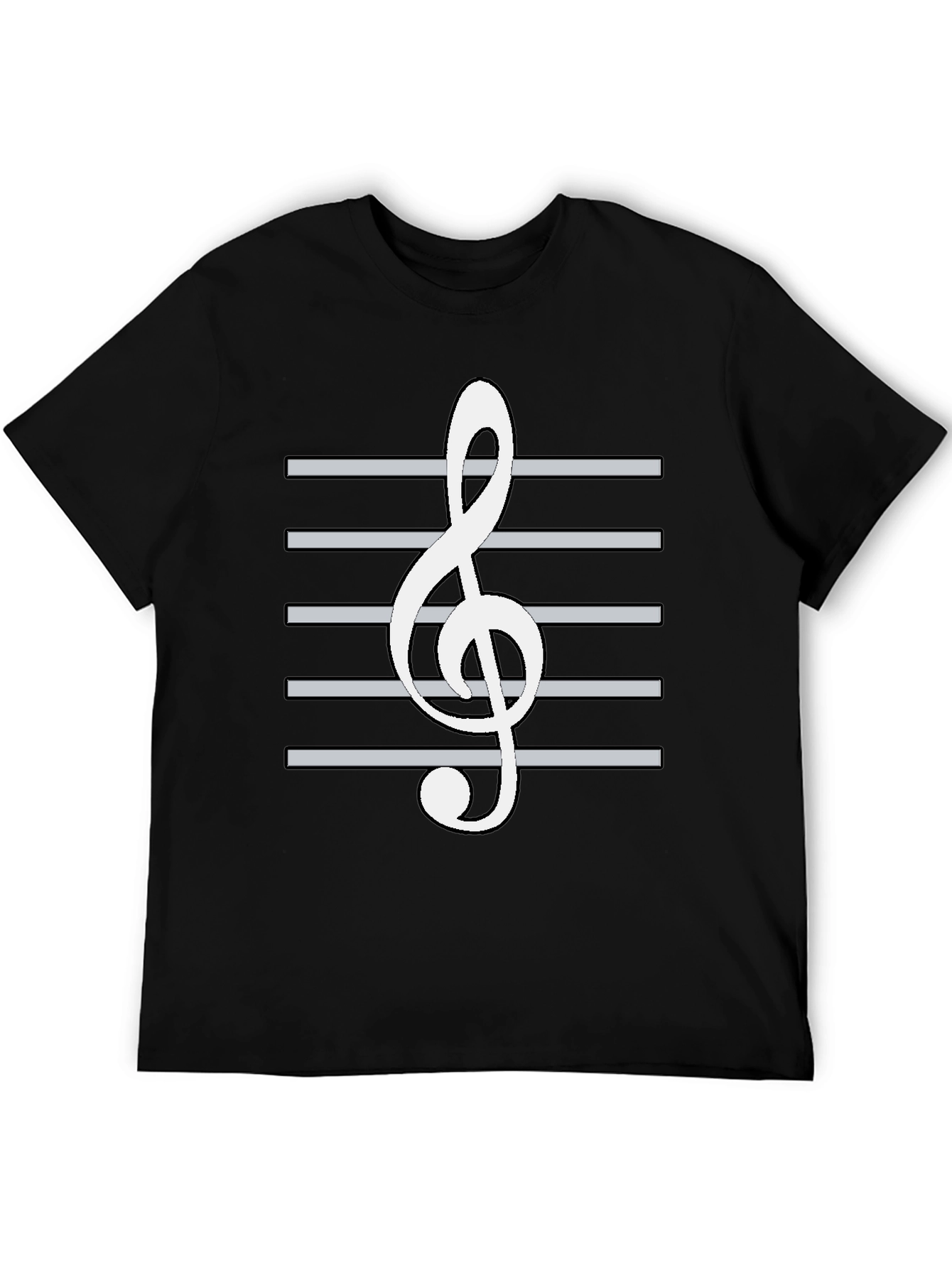 Musical Treble Clef T-Shirt - Black Cotton Tee