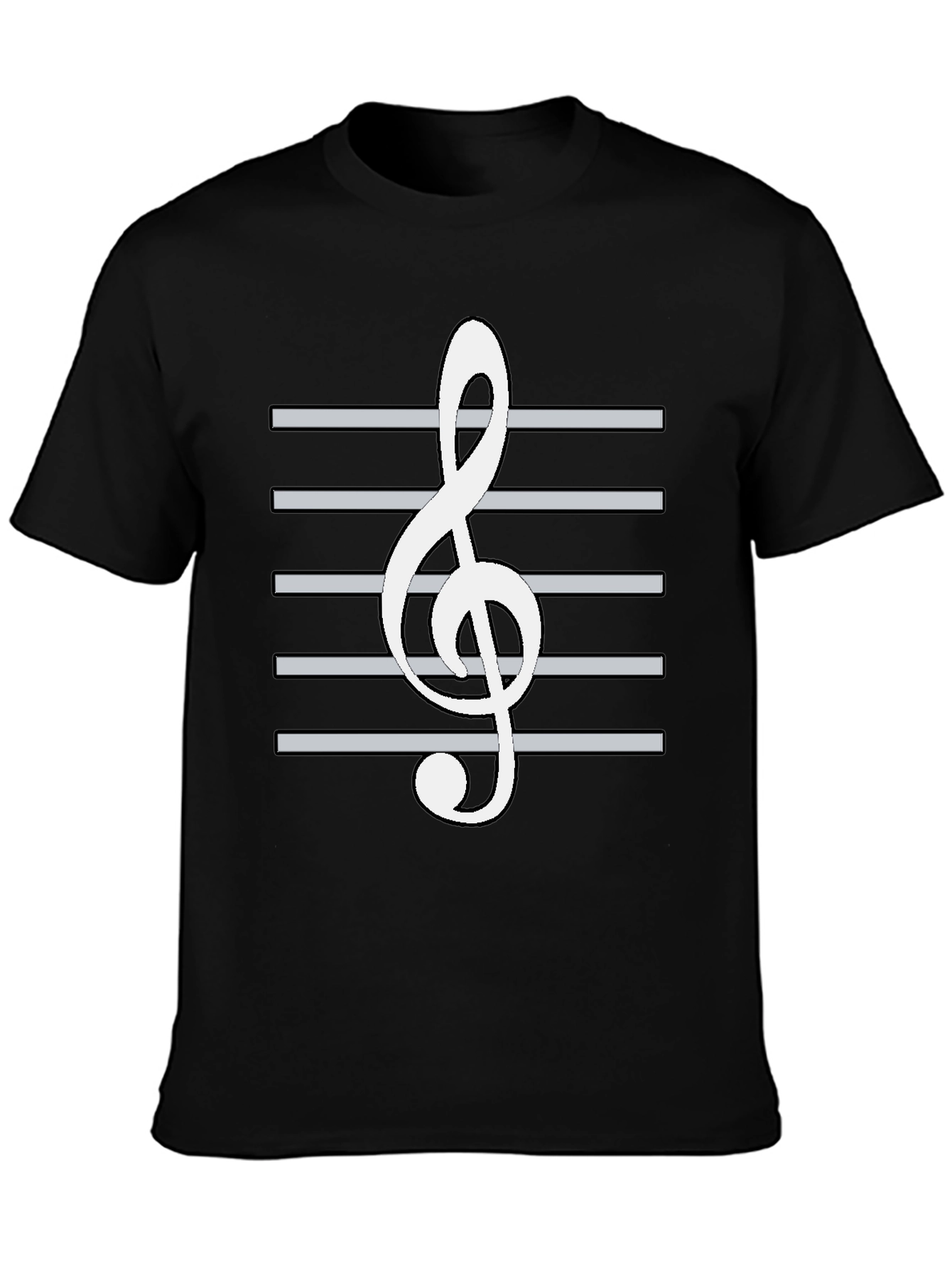 Musical Treble Clef T-Shirt - Black Cotton Tee
