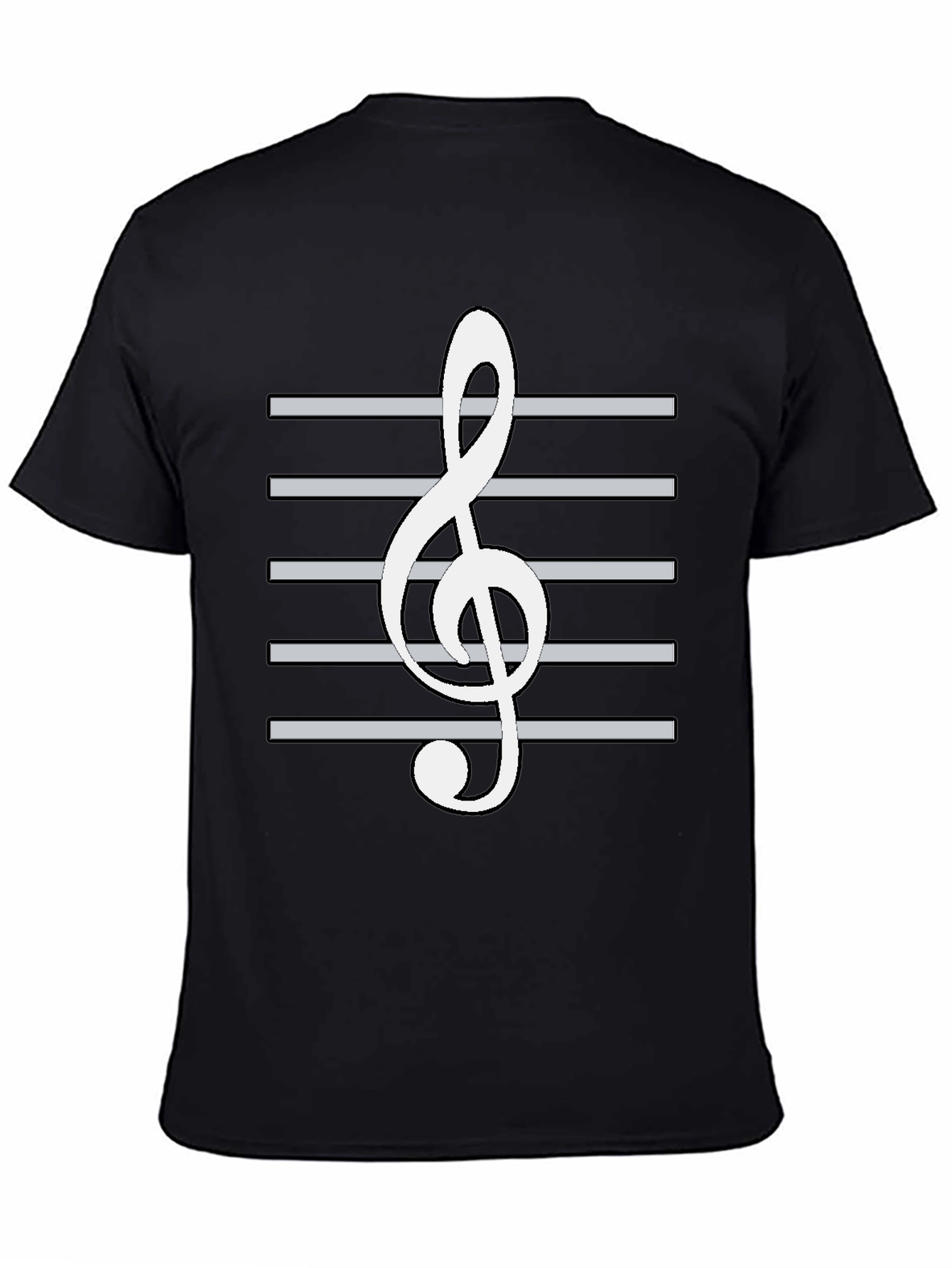 Musical Treble Clef T-Shirt - Black Cotton Tee