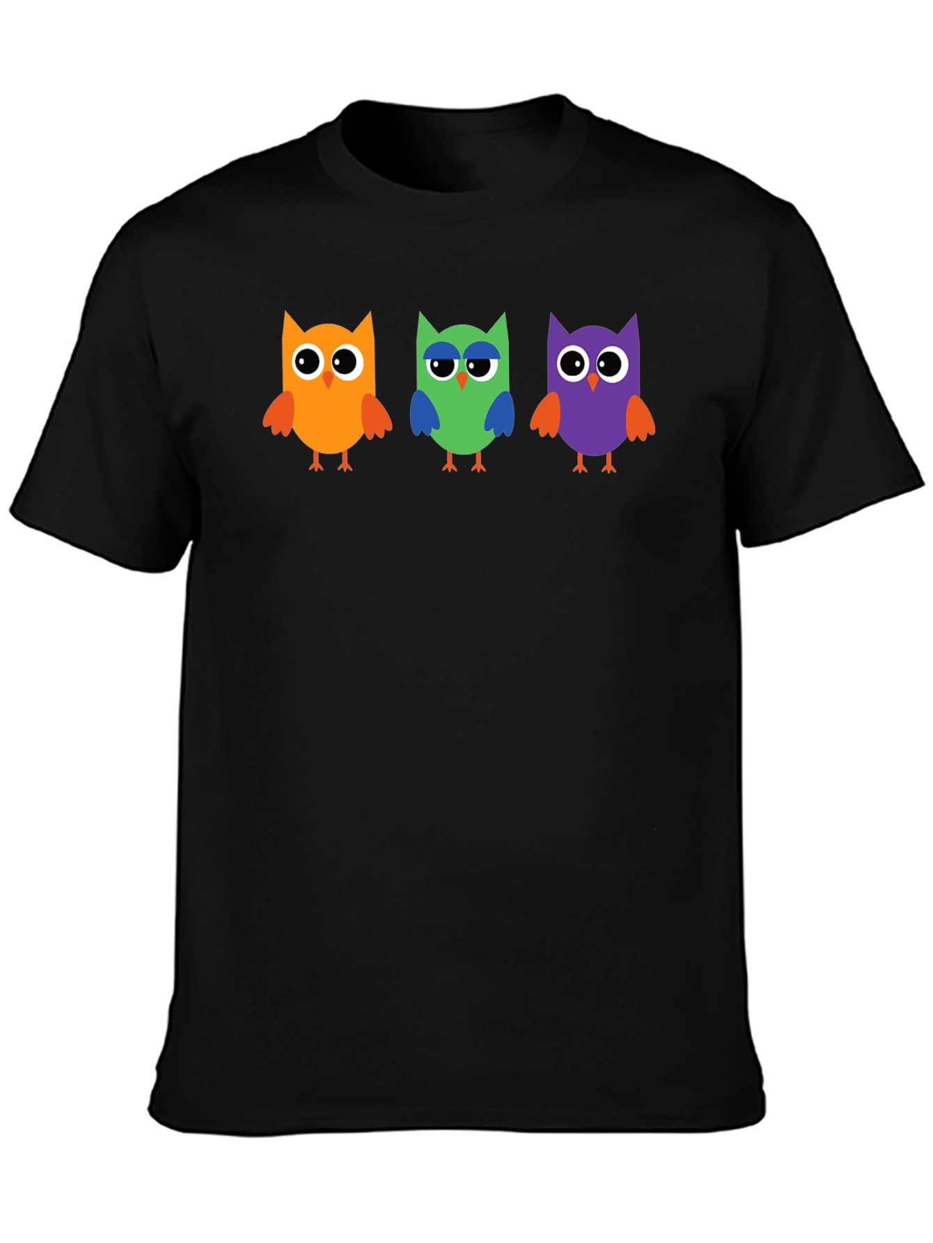 Owl Trio Graphic Tee - Black