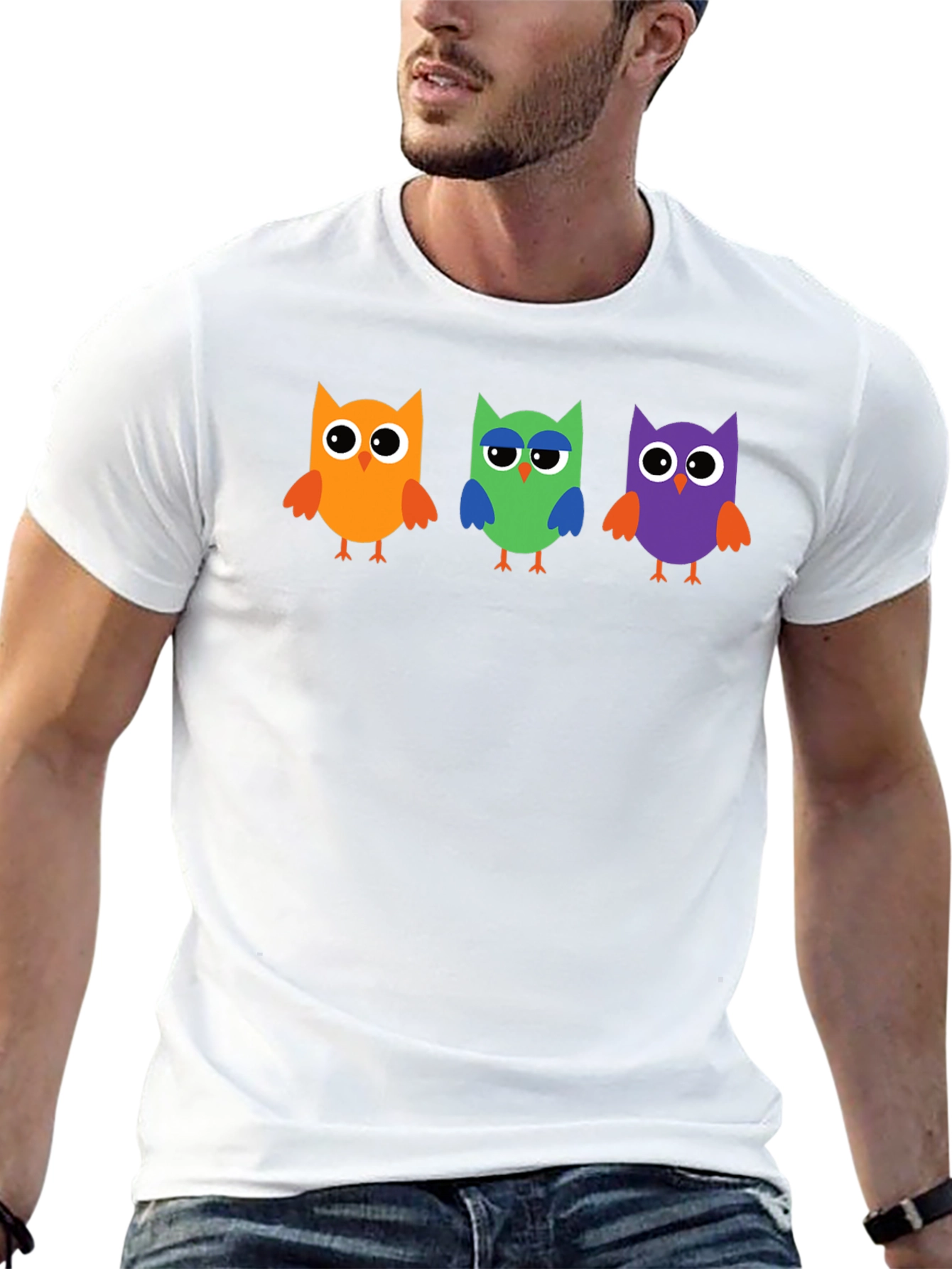 Owl Trio Graphic Tee - Black