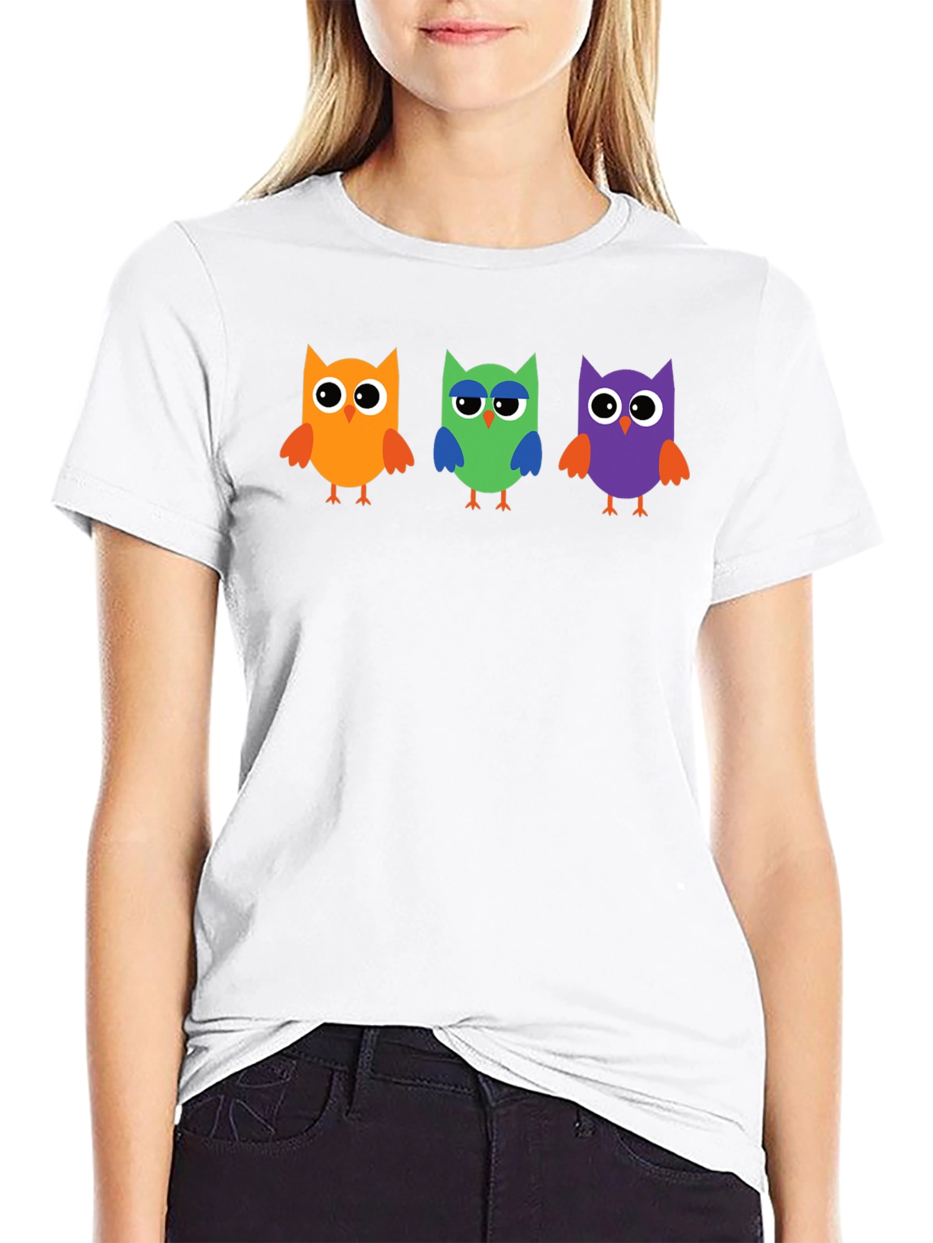 Owl Trio Graphic Tee - Black
