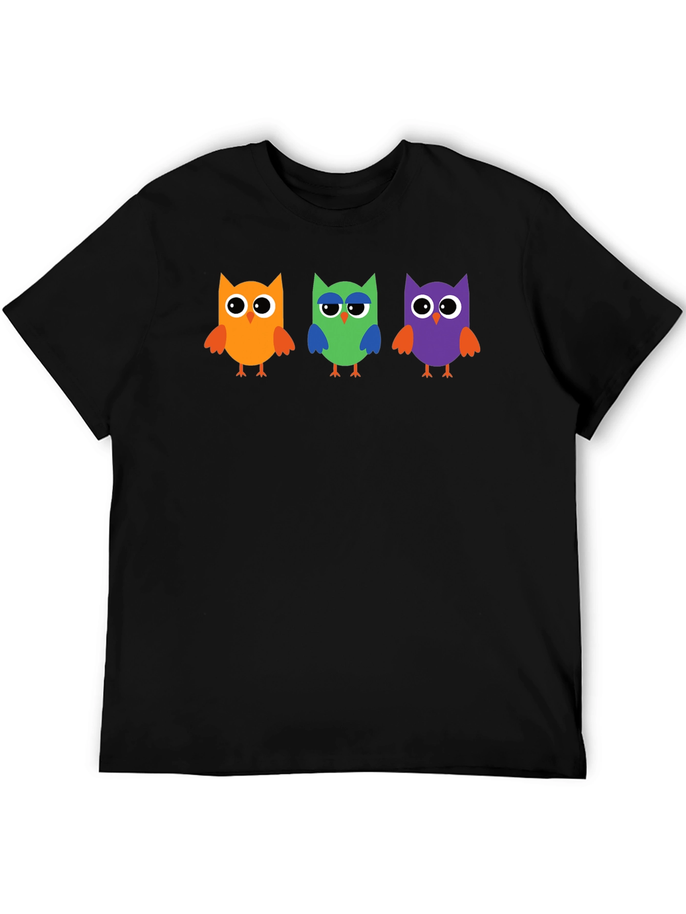Owl Trio Graphic Tee - Black
