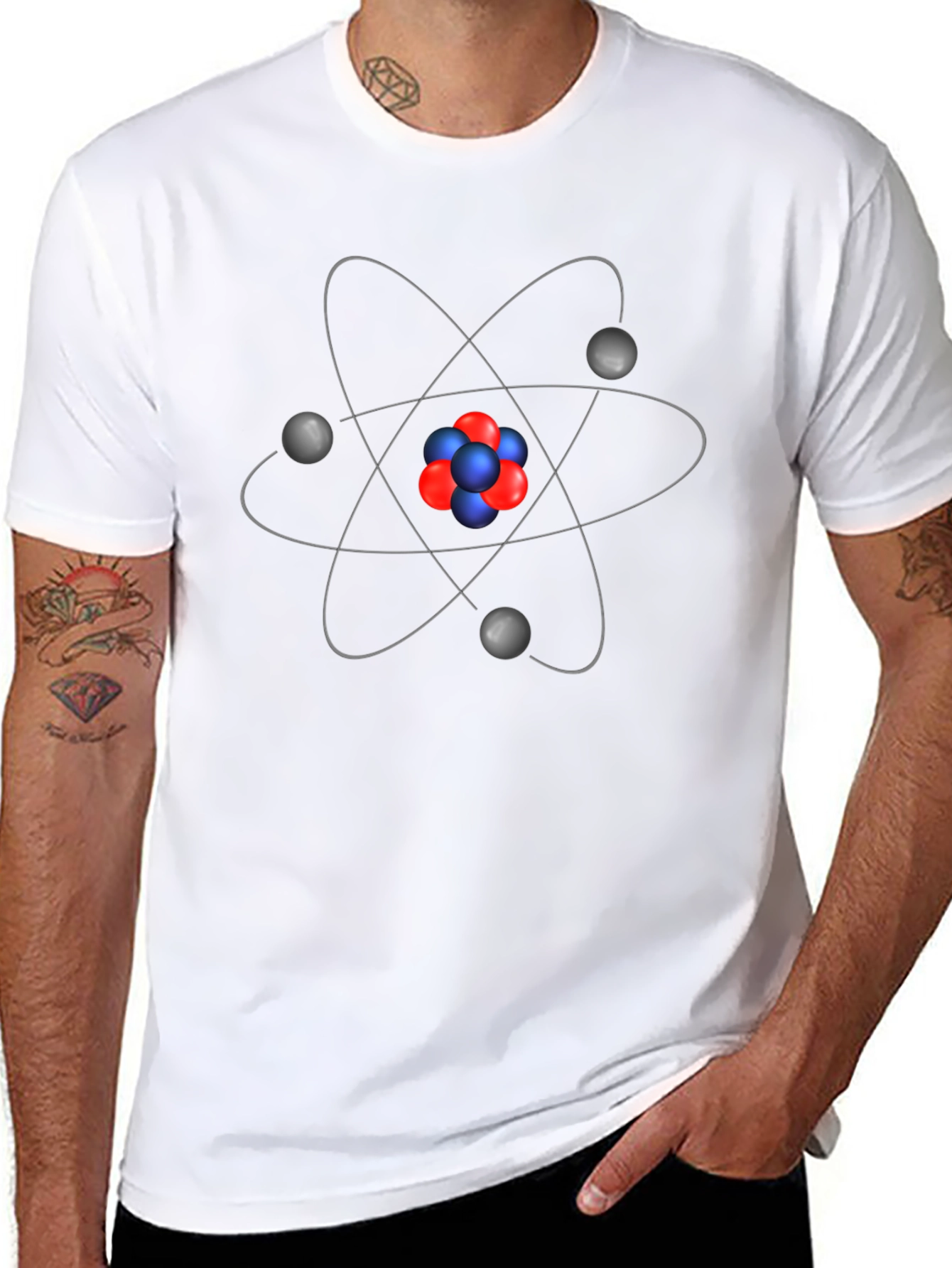 Atomic Structure Graphic Tee - Black Cotton Blend