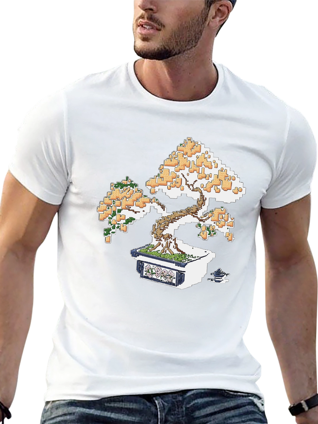 Pixel Art Bonsai T-Shirt - Unique Graphic Tee