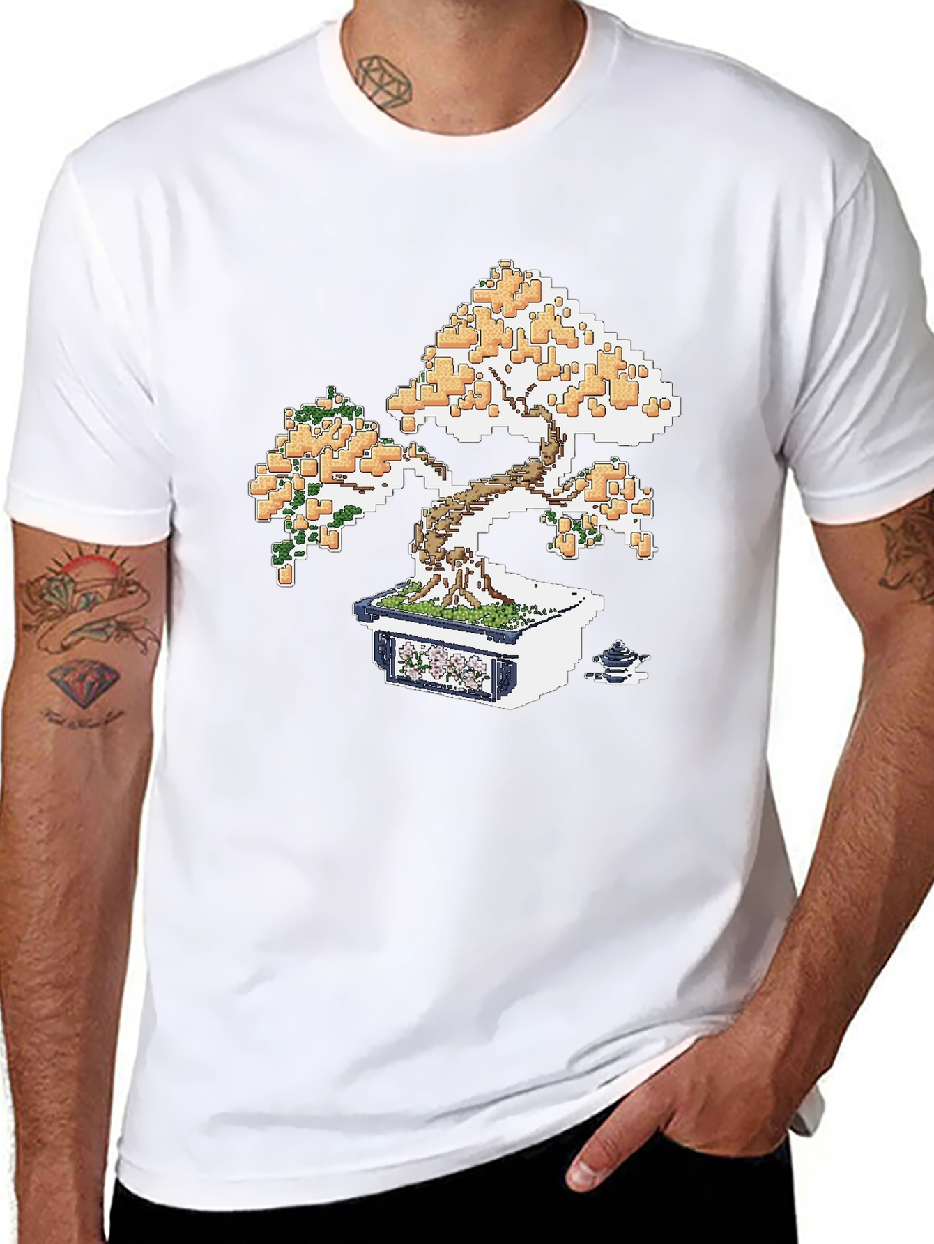 Pixel Art Bonsai T-Shirt - Unique Graphic Tee