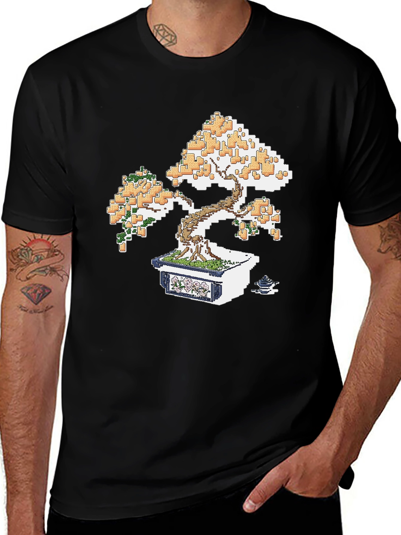 Pixel Art Bonsai T-Shirt - Unique Graphic Tee