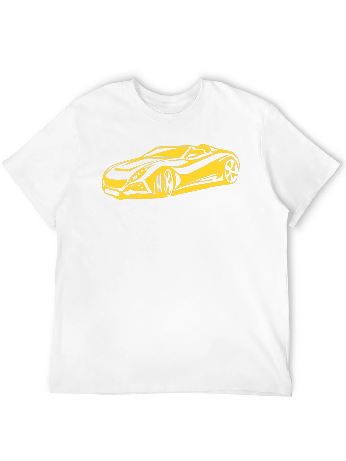 Stylish Black T-Shirt with Yellow Sports Car Graphic