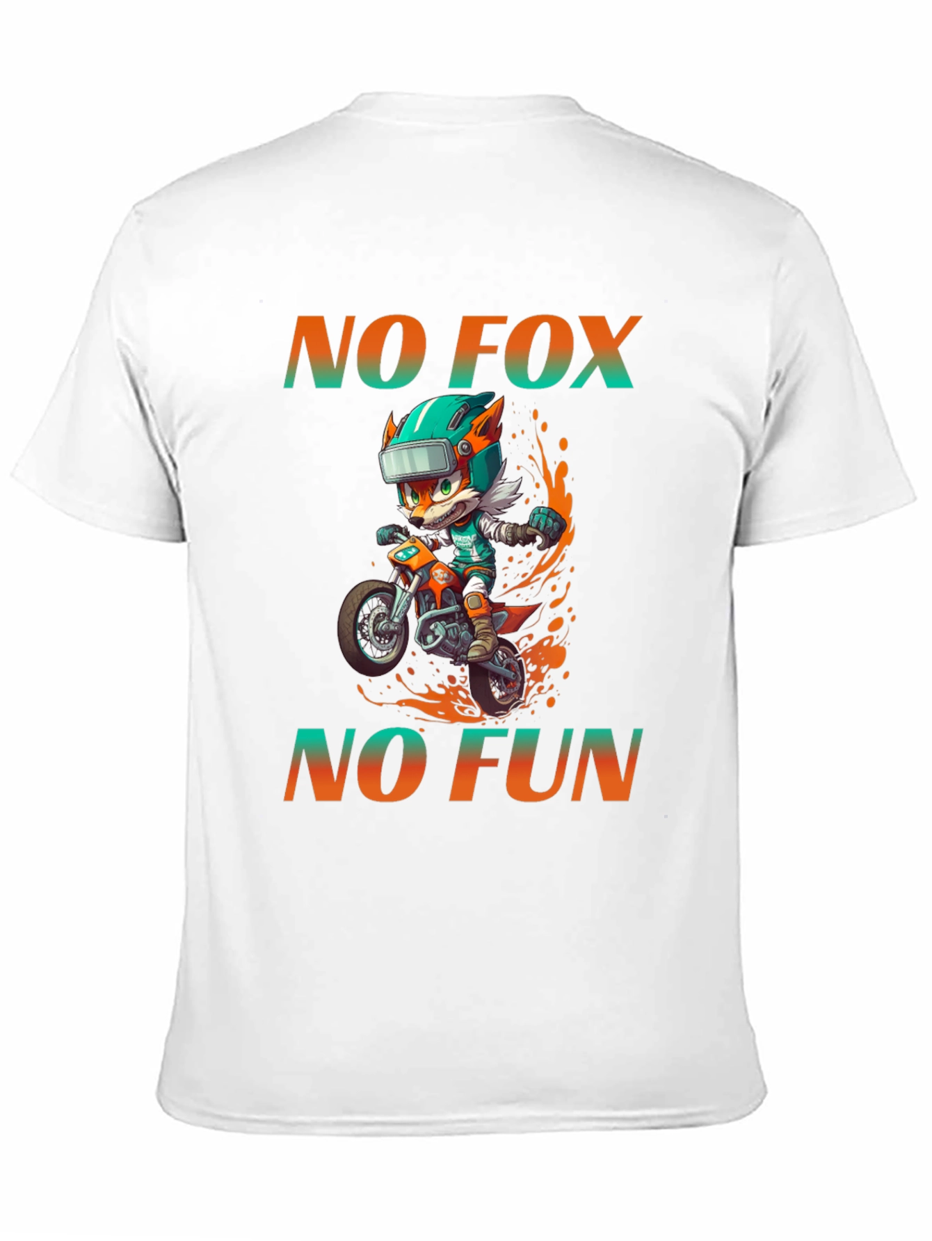 Funny Cartoon Fox Biker Graphic T-Shirt
