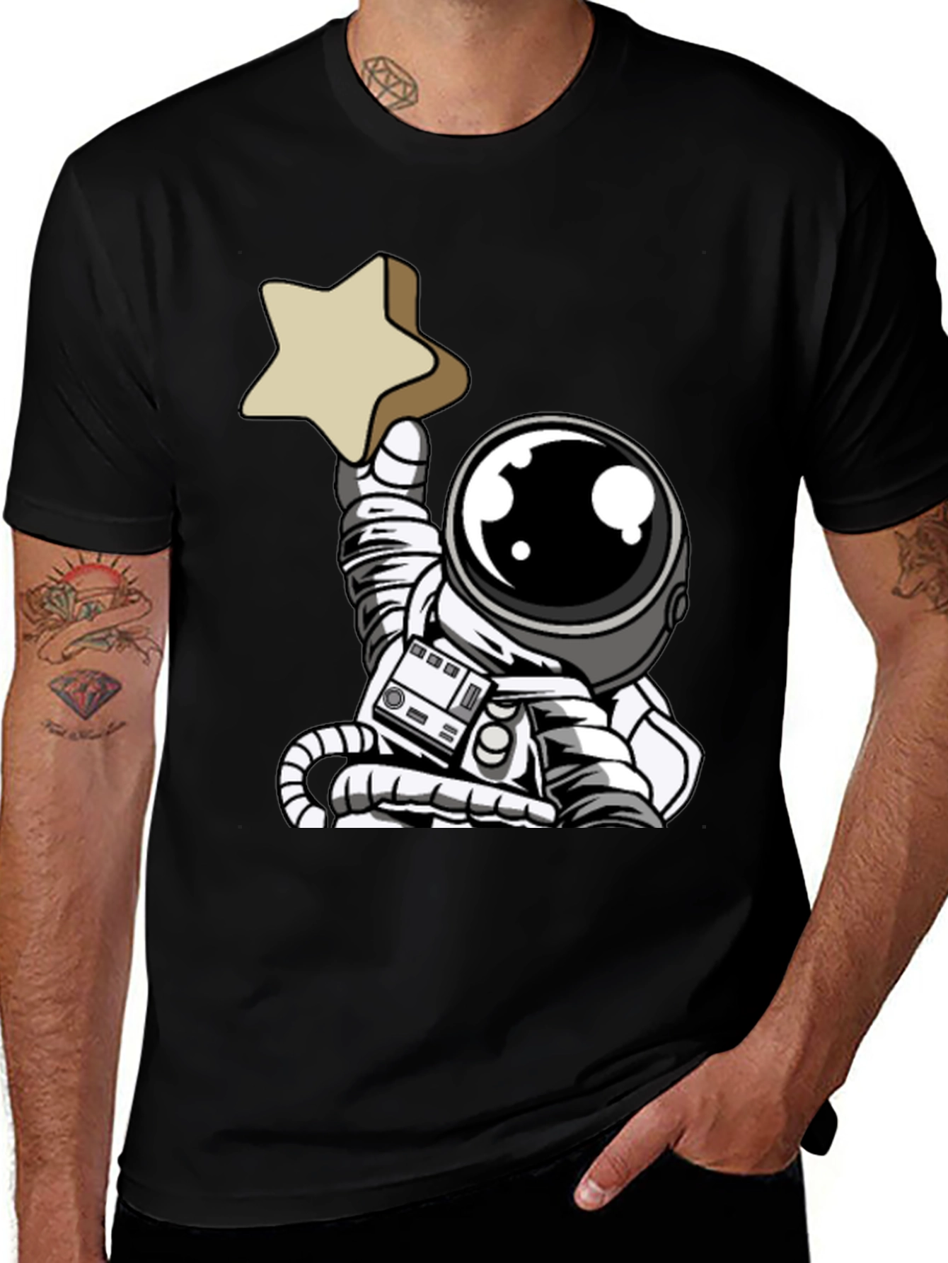 Astronaut Star T-Shirt - Unique Graphic Tee