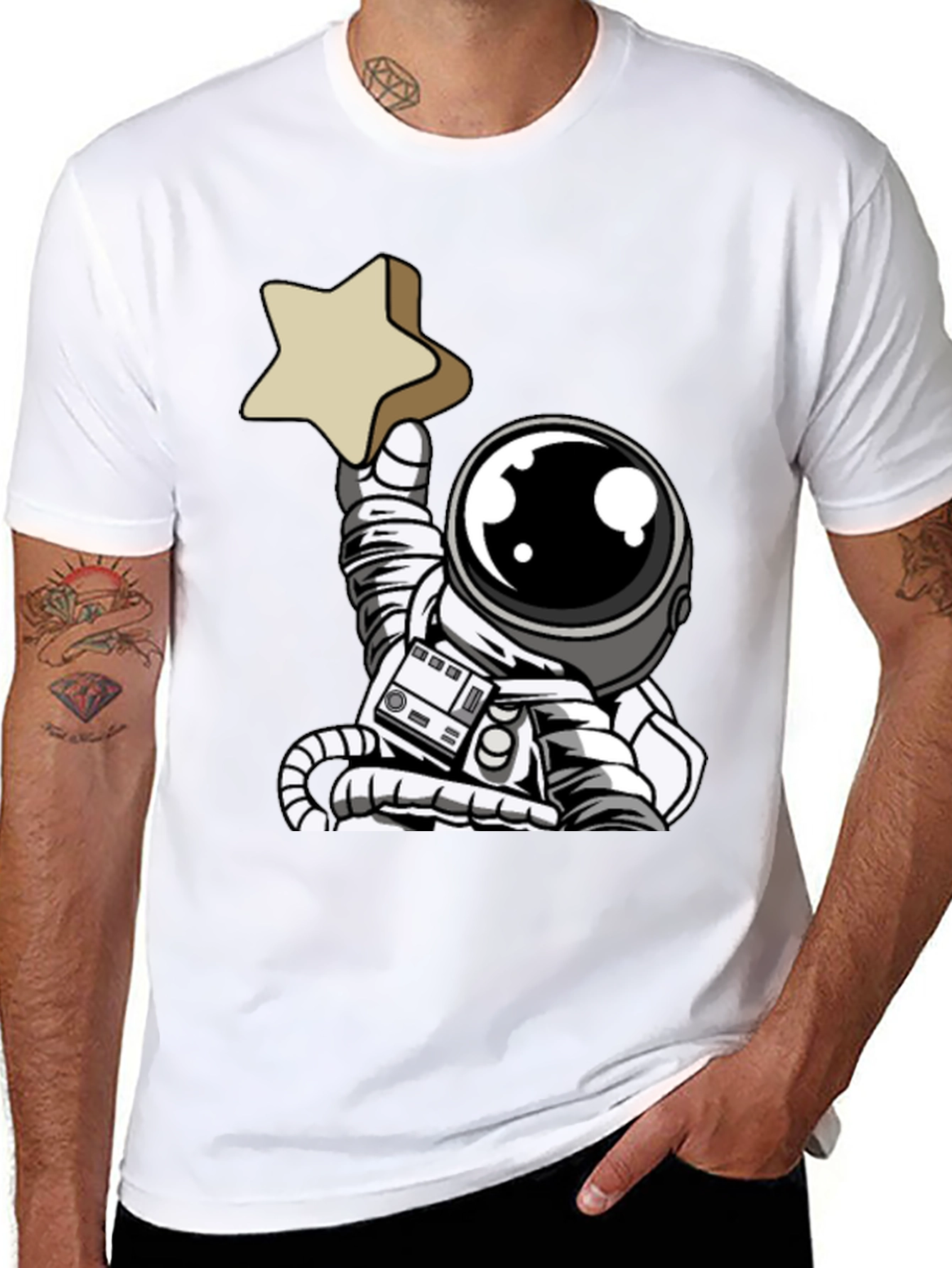 Astronaut Star T-Shirt - Unique Graphic Tee