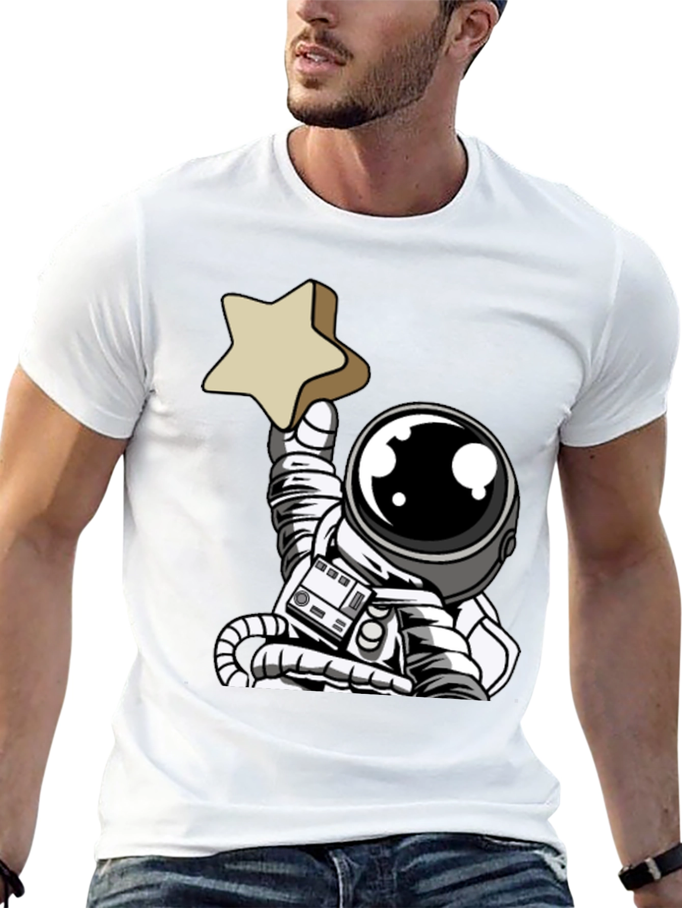 Astronaut Star T-Shirt - Unique Graphic Tee
