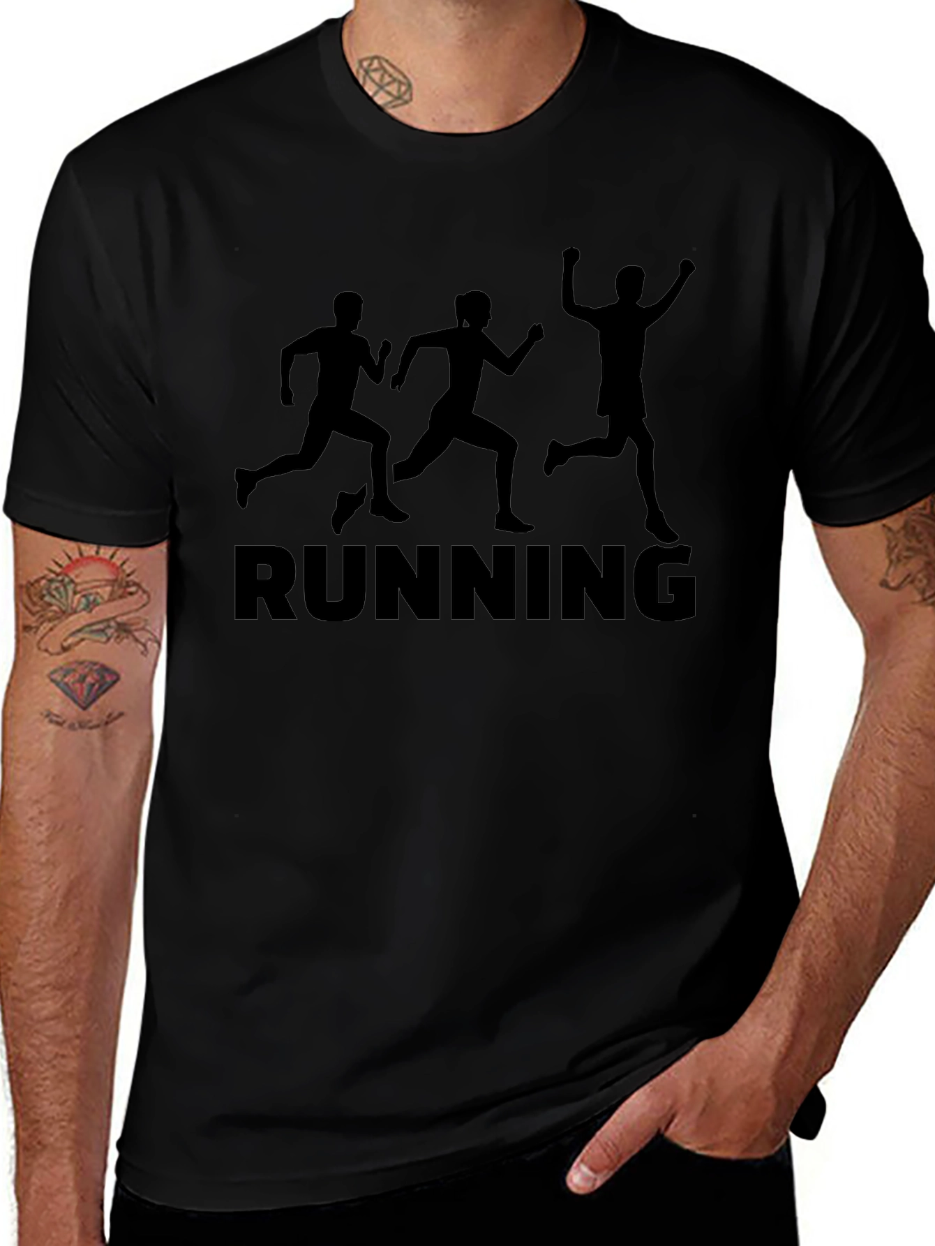 Running T-Shirt Black Activewear Tee