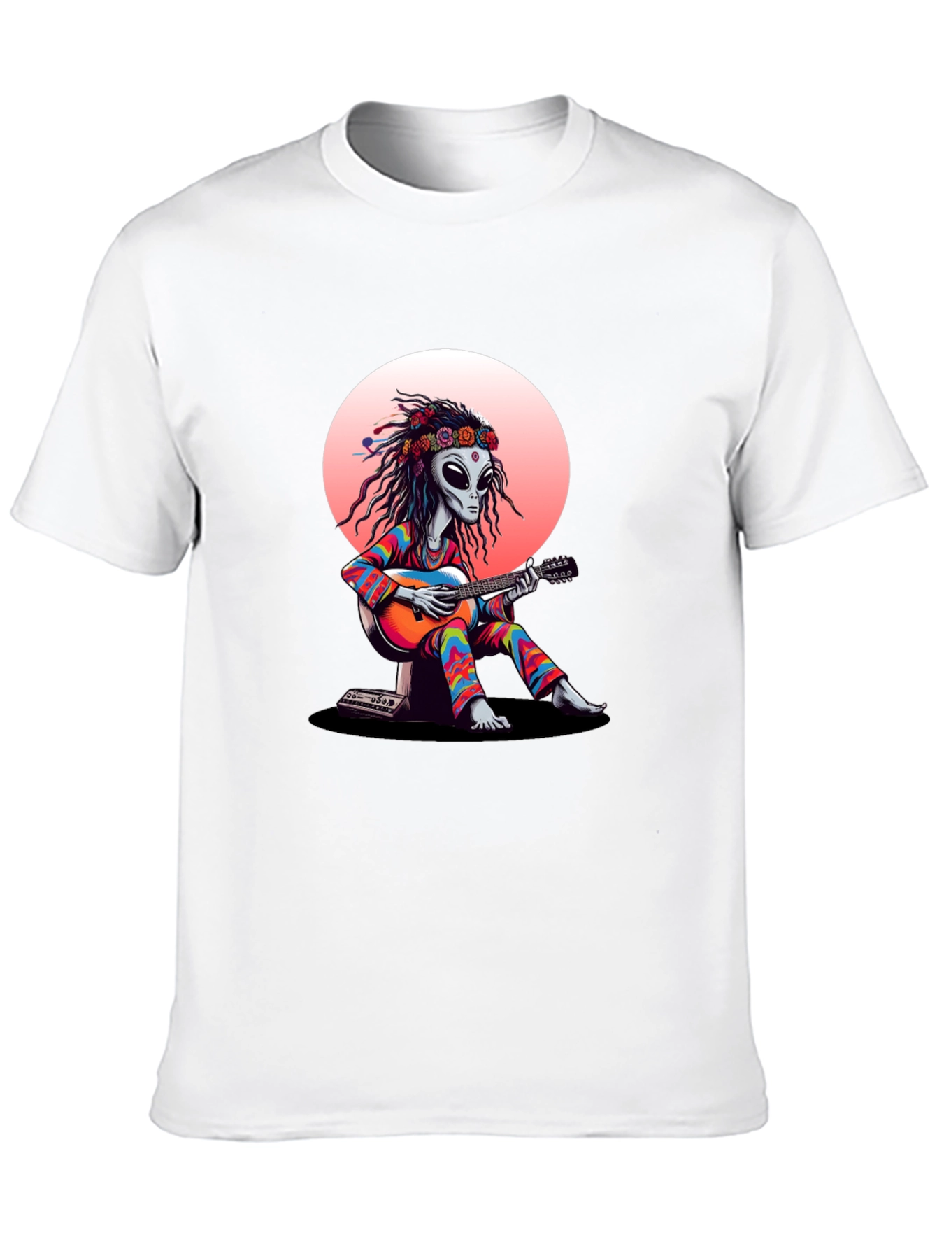 Alien Hippie T-Shirt: Retro Guitar Player