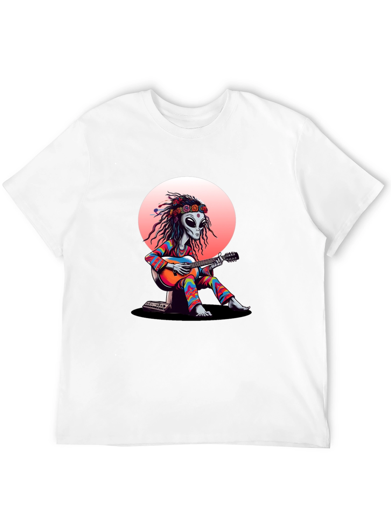 Alien Hippie T-Shirt: Retro Guitar Player