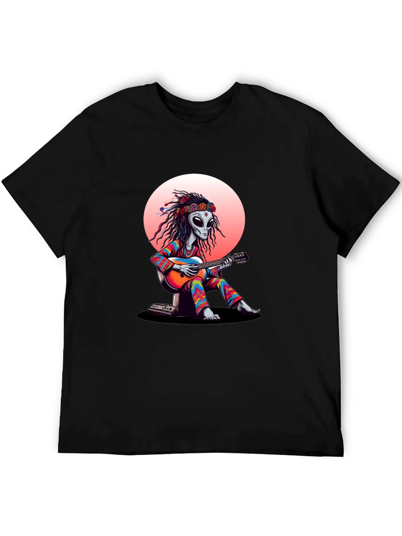 Alien Hippie T-Shirt: Retro Guitar Player