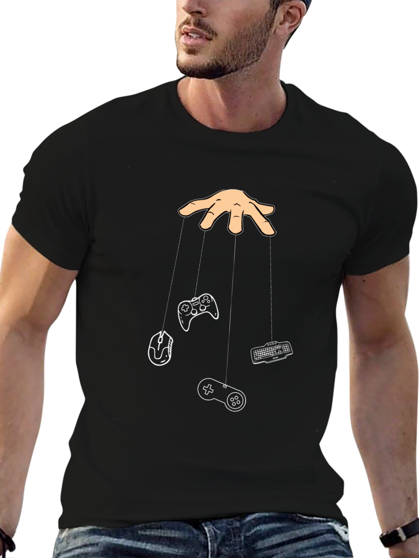 Gamer Puppet T-Shirt - Black Cotton Tee
