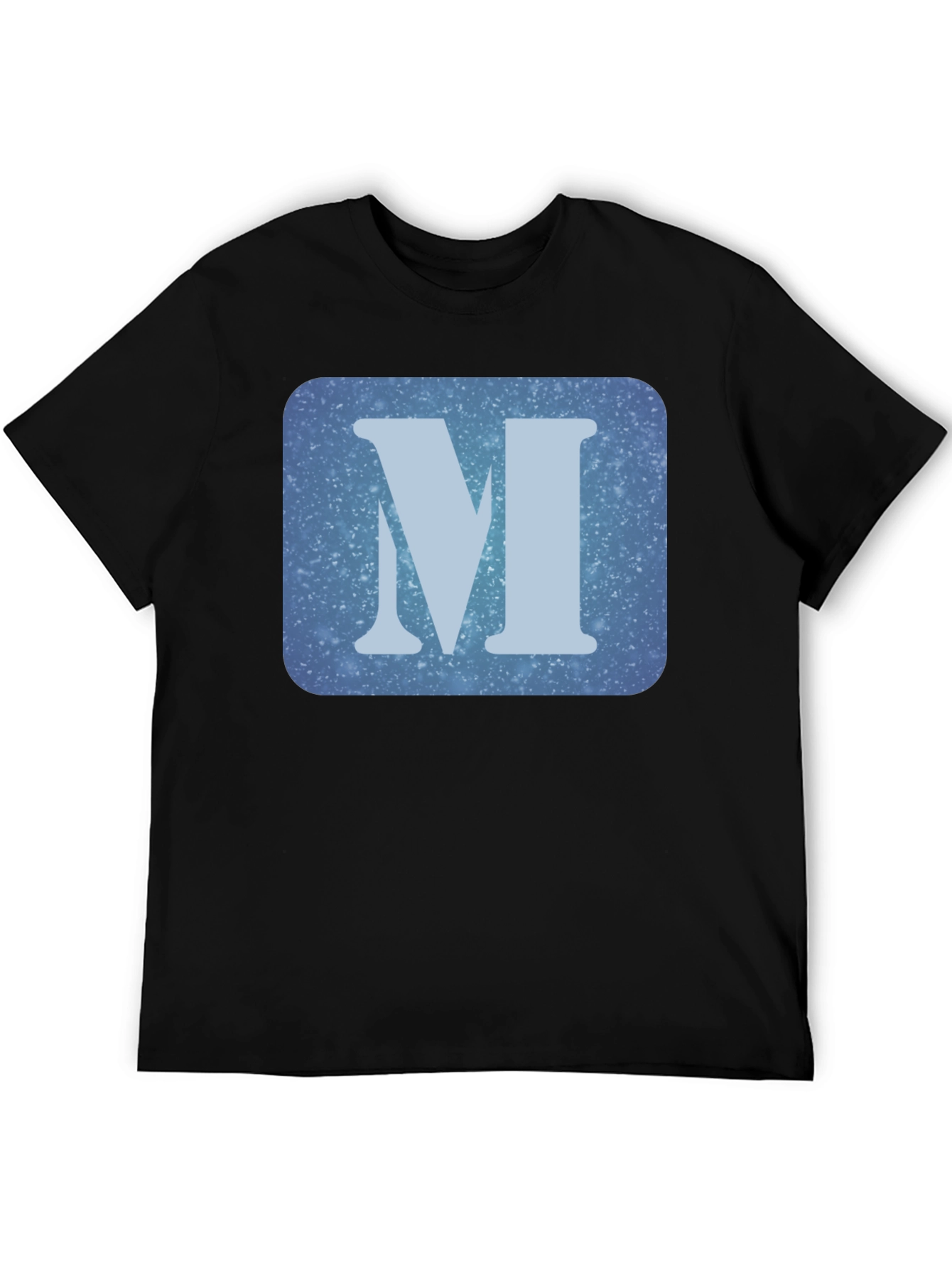 Letter M Graphic Tee - Black Cotton Blend T-Shirt