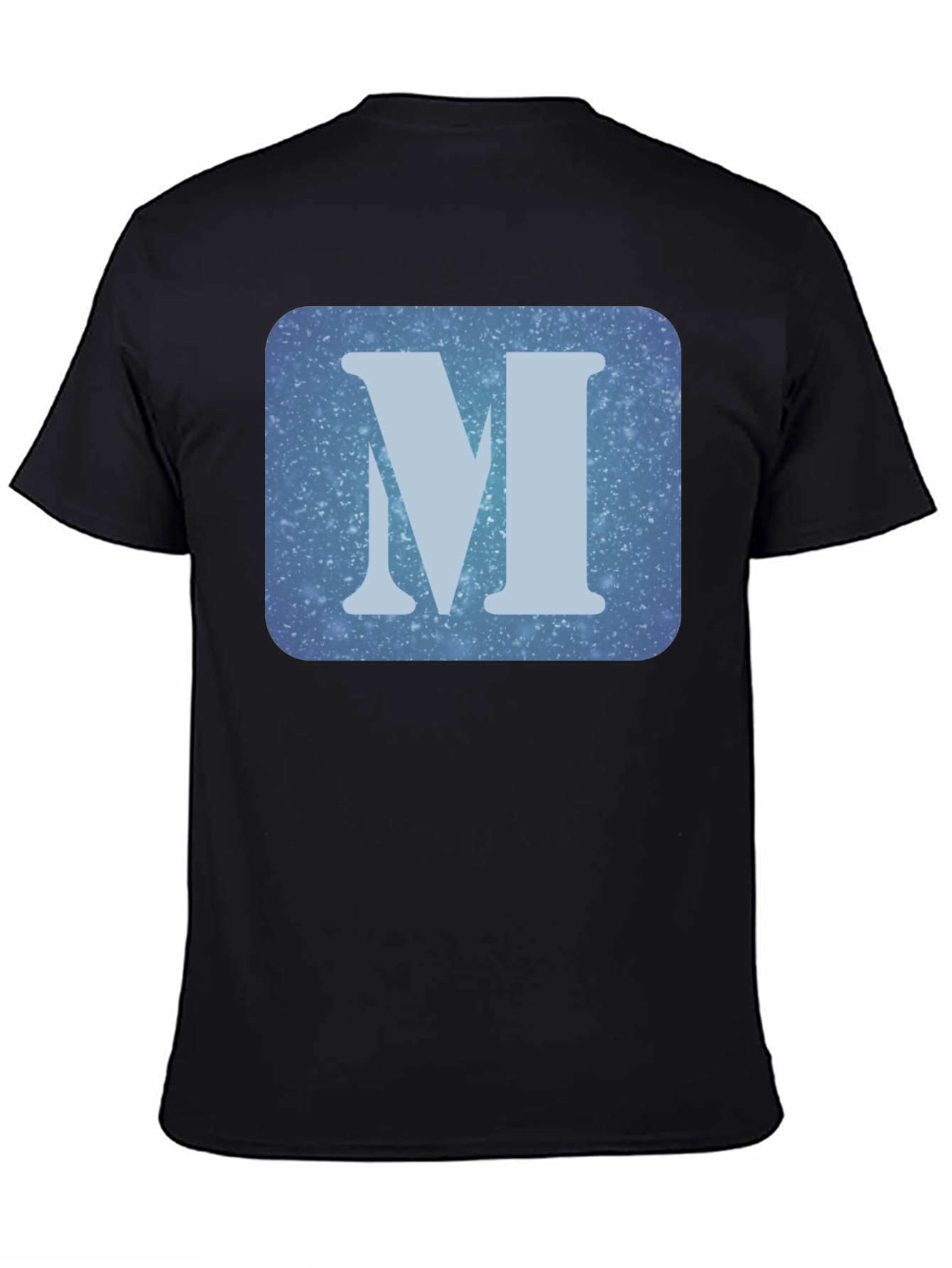 Letter M Graphic Tee - Black Cotton Blend T-Shirt